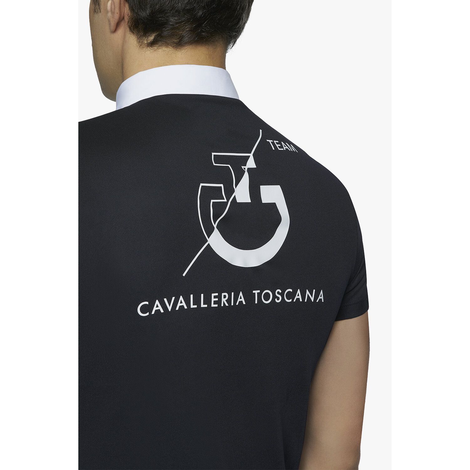 Cavalleria Toscana Men's short-sleeved CT Team polo NAVY-4