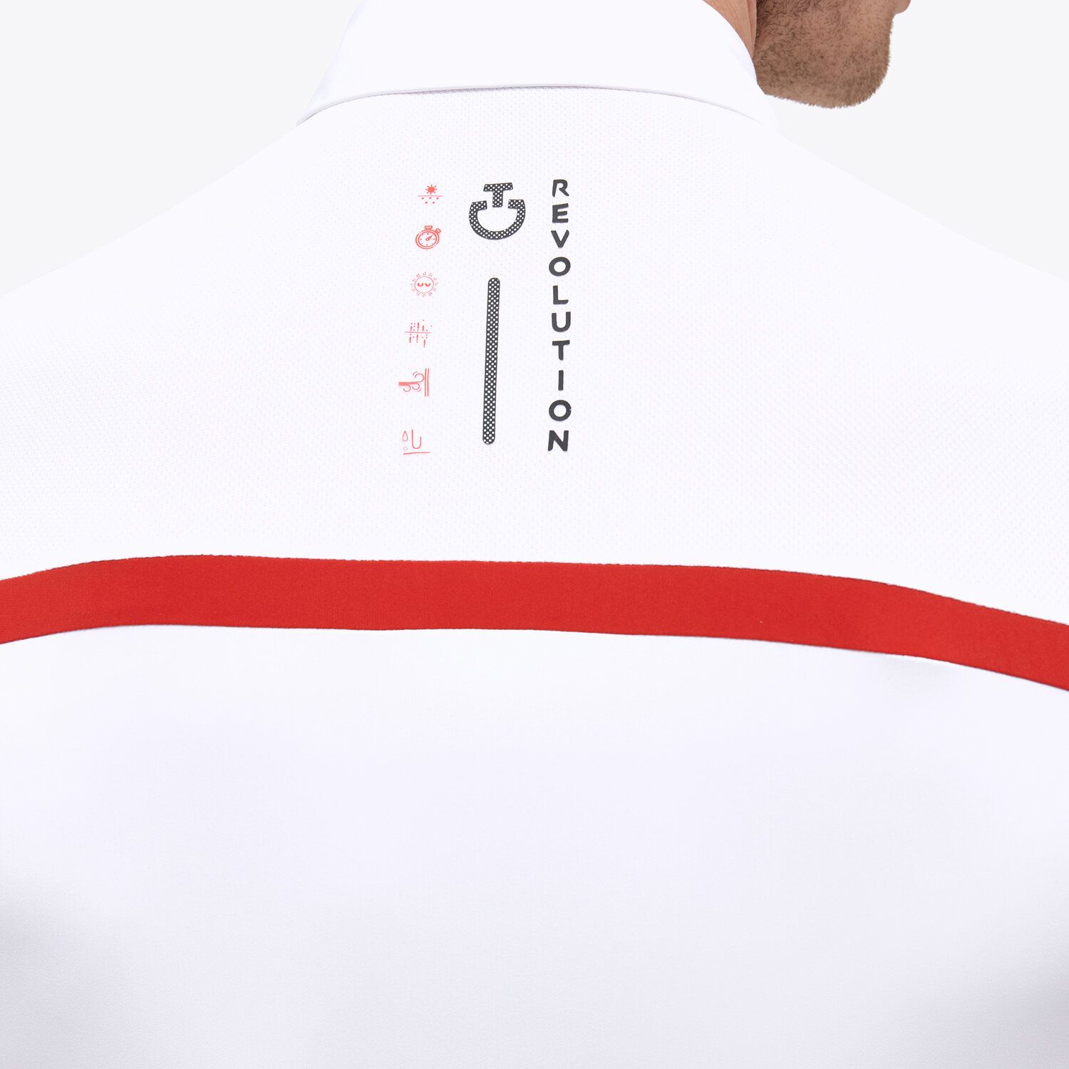 Cavalleria Toscana Men’s jersey mesh polo shirt WHITE-3