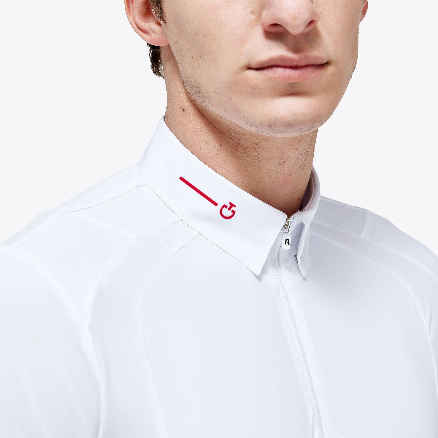 Cavalleria Toscana Men’s jersey mesh polo shirt WHITE-4
