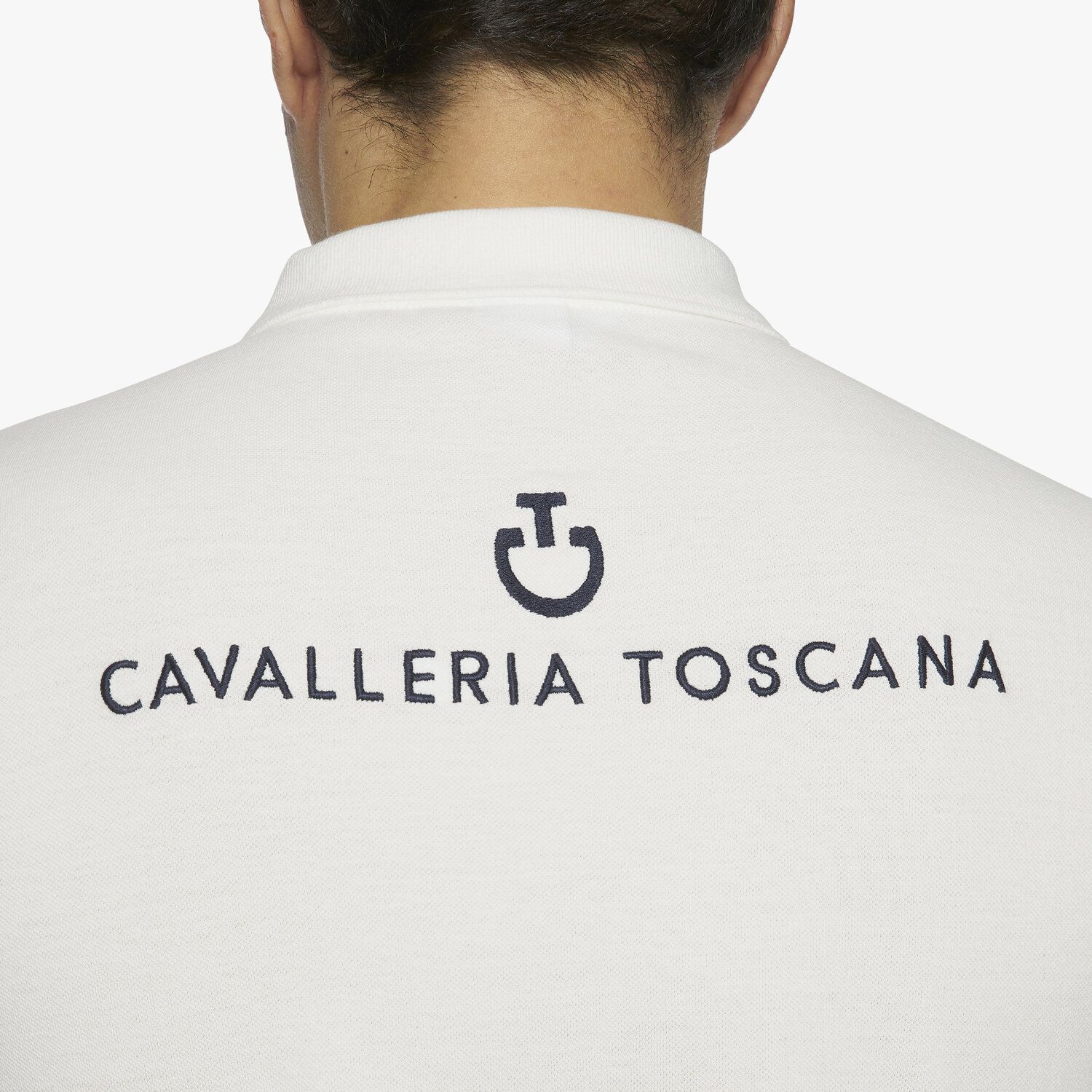 Cavalleria Toscana Men's FISE training polo WHITE-5