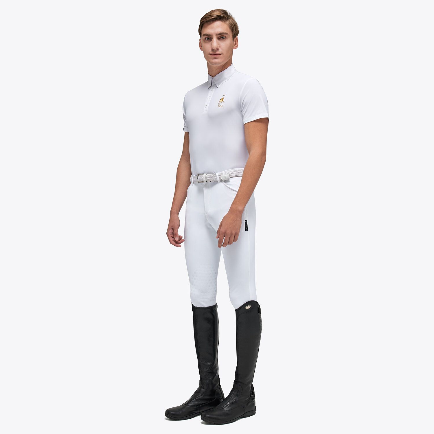 Cavalleria Toscana FISE men's polo shirt WHITE-2
