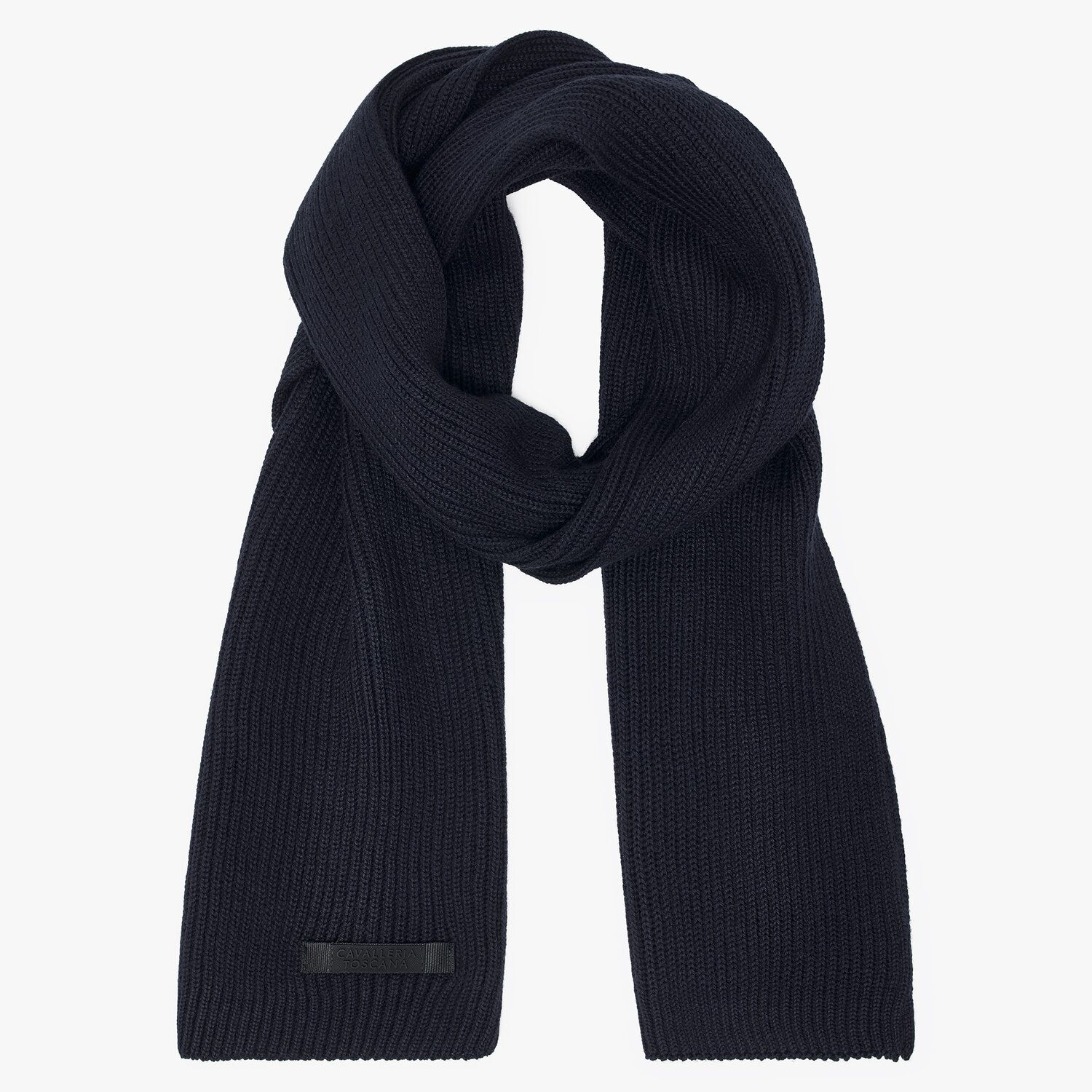 Cavalleria Toscana Merino wool scarf NAVY-2