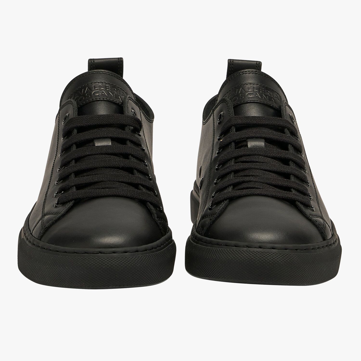 Cavalleria Toscana Leather lace-up sneakers with a cup sole BLACK-2