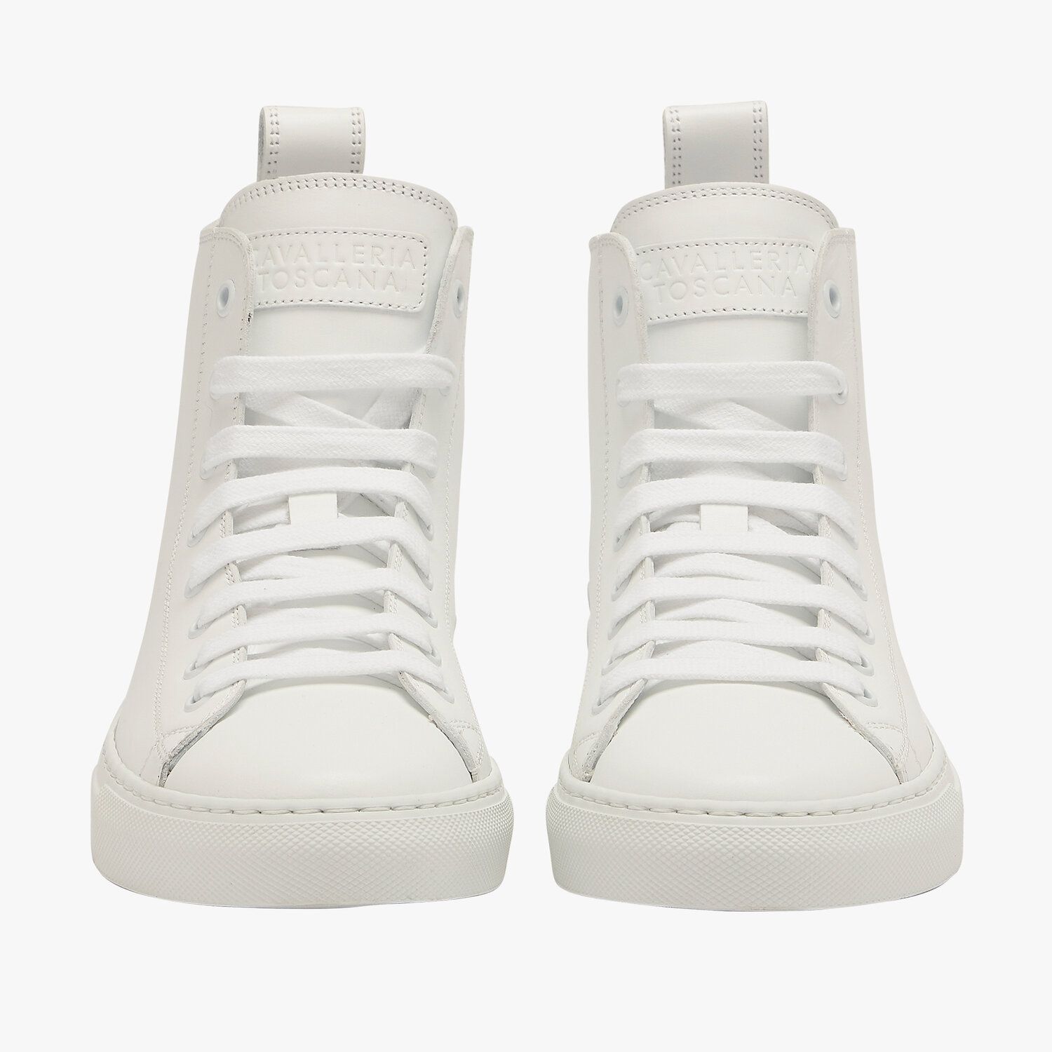 Cavalleria Toscana High-top lace-up leather sneakers WHITE-2