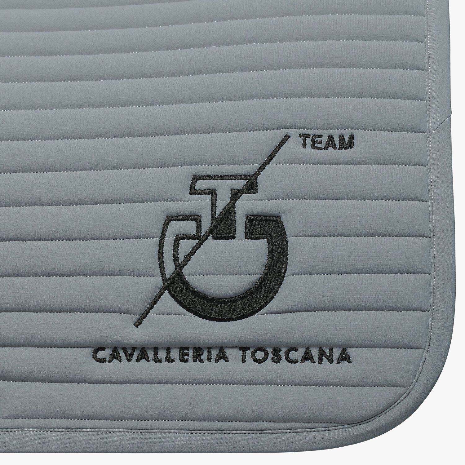 Cavalleria Toscana Row-quilted CT Team jumping saddle pad LIGHT GREY-3
