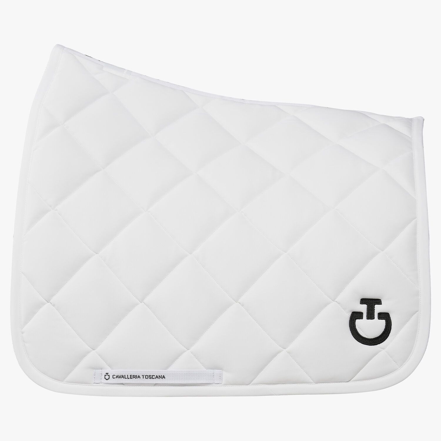 Cavalleria Toscana Diamond Quilted Jersey Dressage Saddle Pad WHITE/KNIT-1