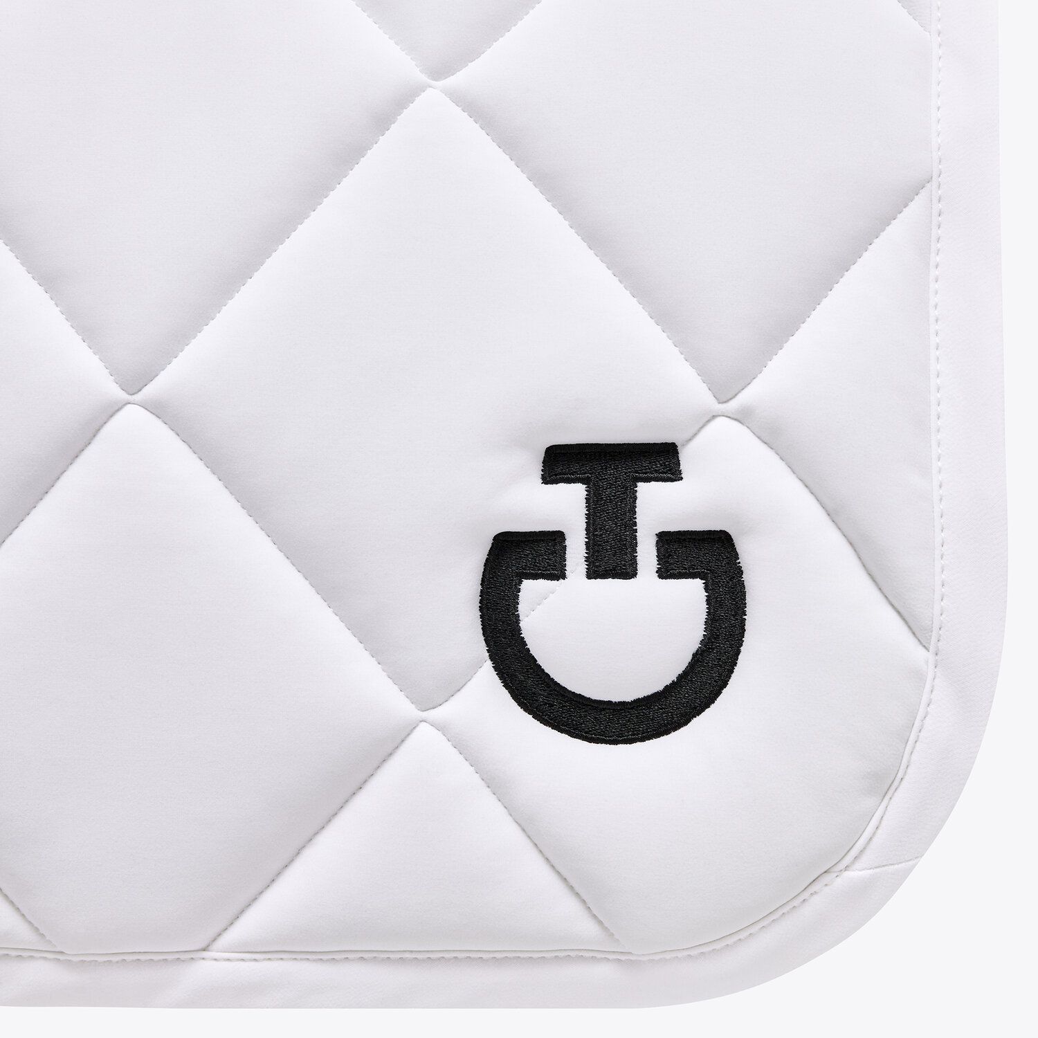 Cavalleria Toscana Diamond Quilted Jersey Dressage Saddle Pad WHITE/KNIT-3