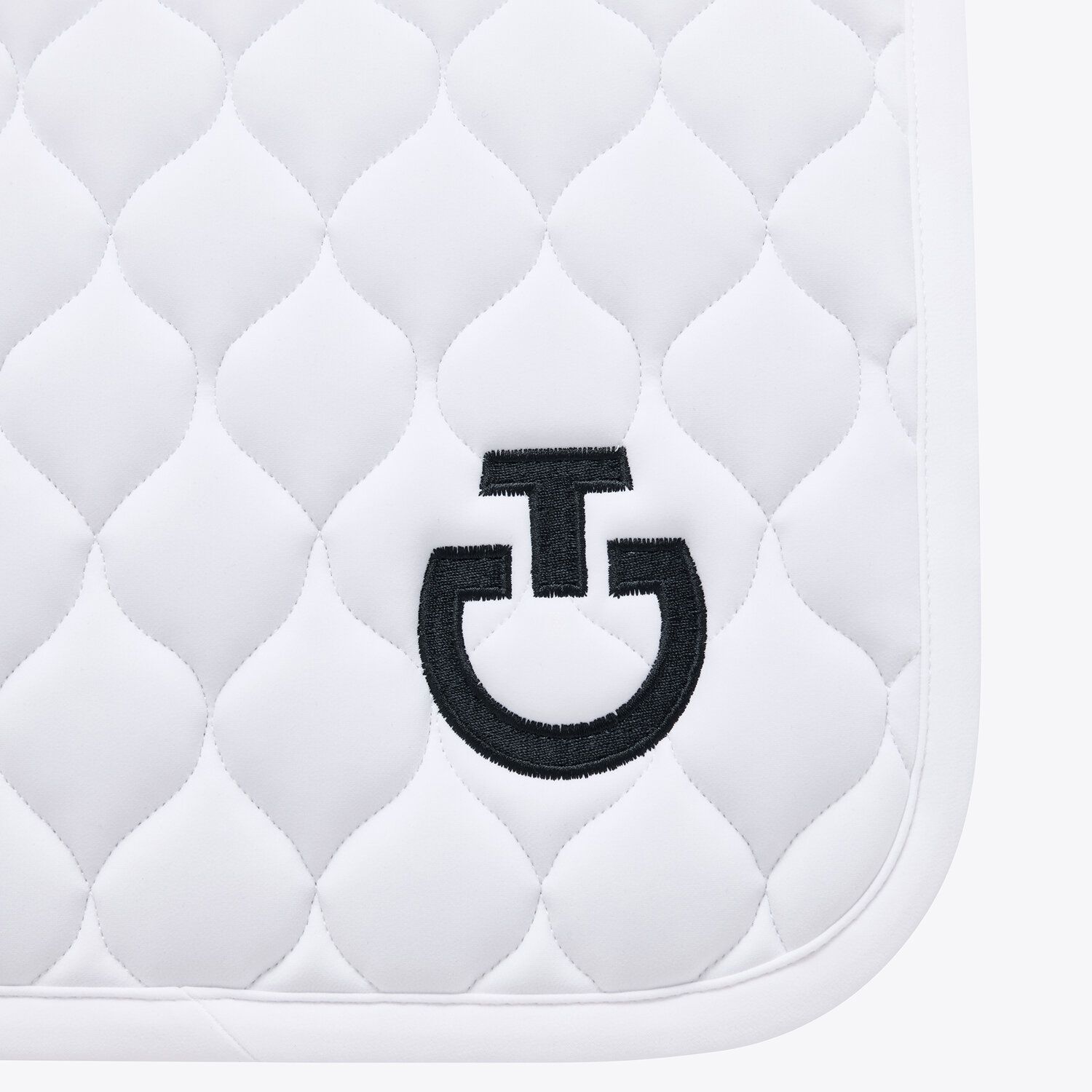 Cavalleria Toscana Circular-quilted jumping saddle pad WHITE/KNIT-2