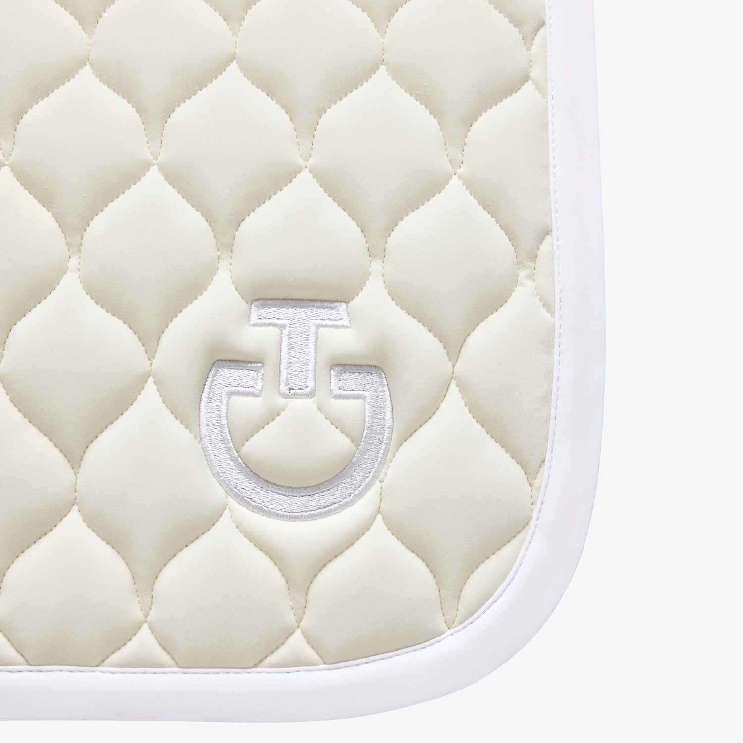 Cavalleria Toscana Circular-quilted jumping saddle pad Off-White / WHITE-2