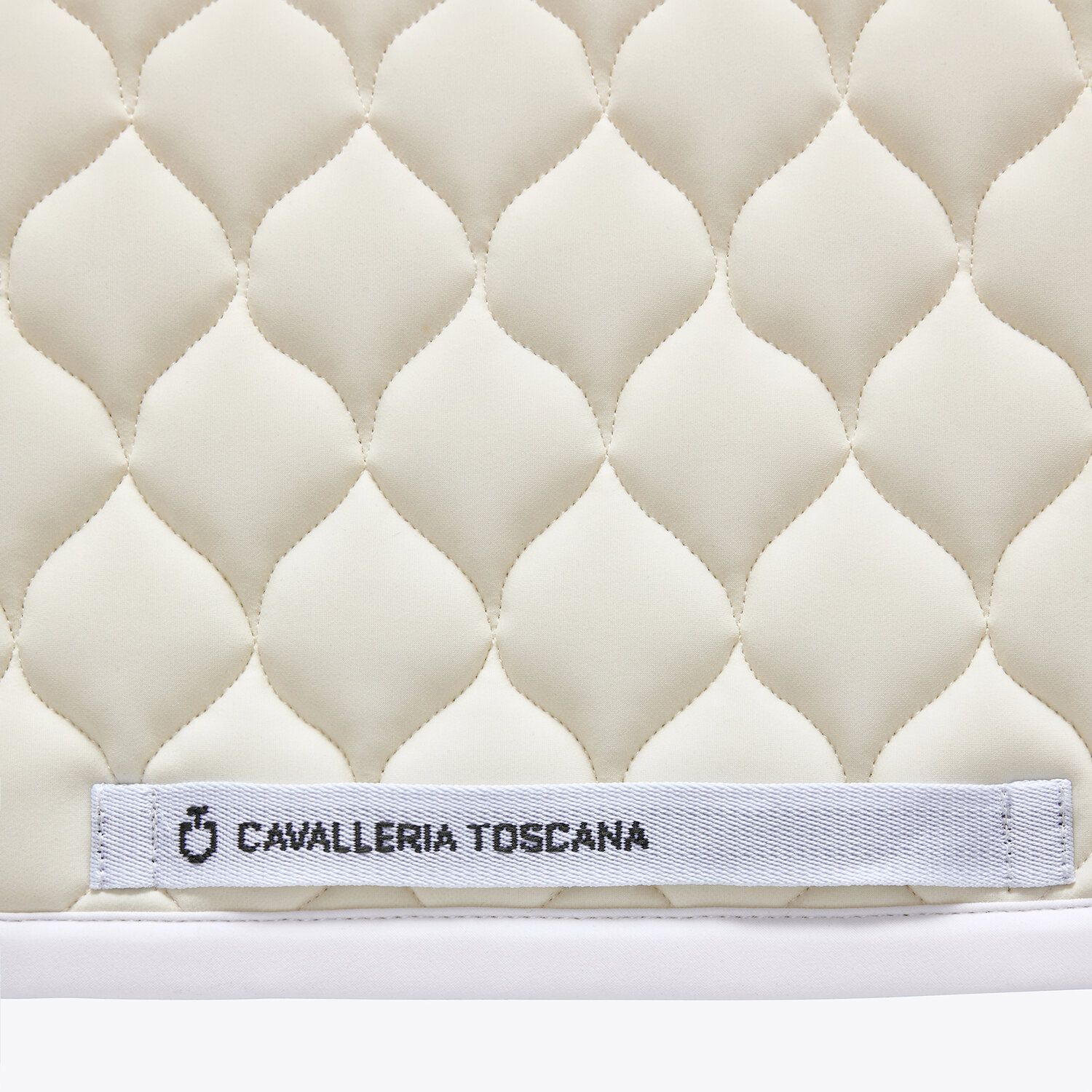 Cavalleria Toscana Circular-quilted jumping saddle pad Off-White / WHITE-3