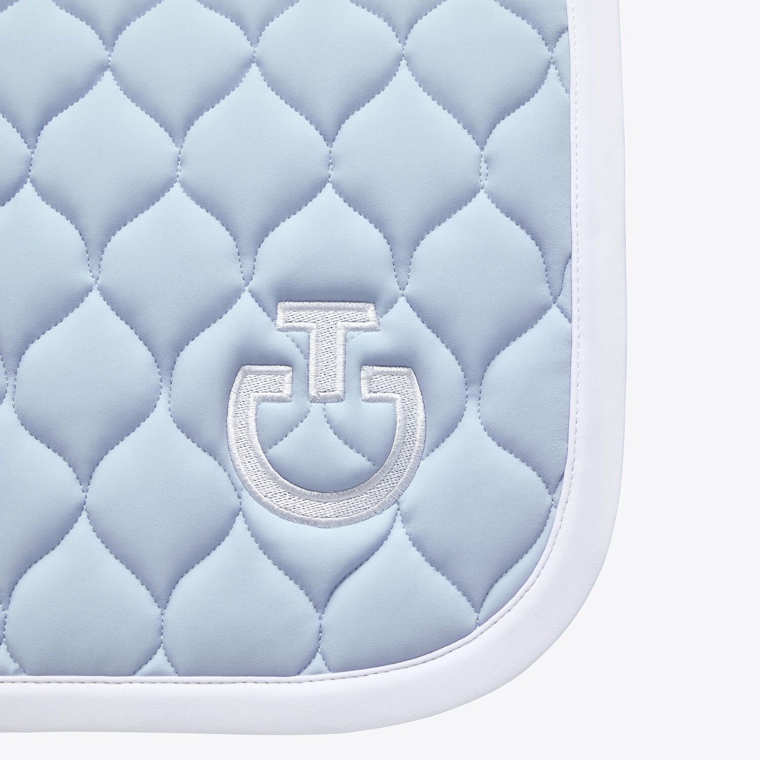 Cavalleria Toscana Circular-quilted jumping saddle pad POWDER BLUE / WHITE-2