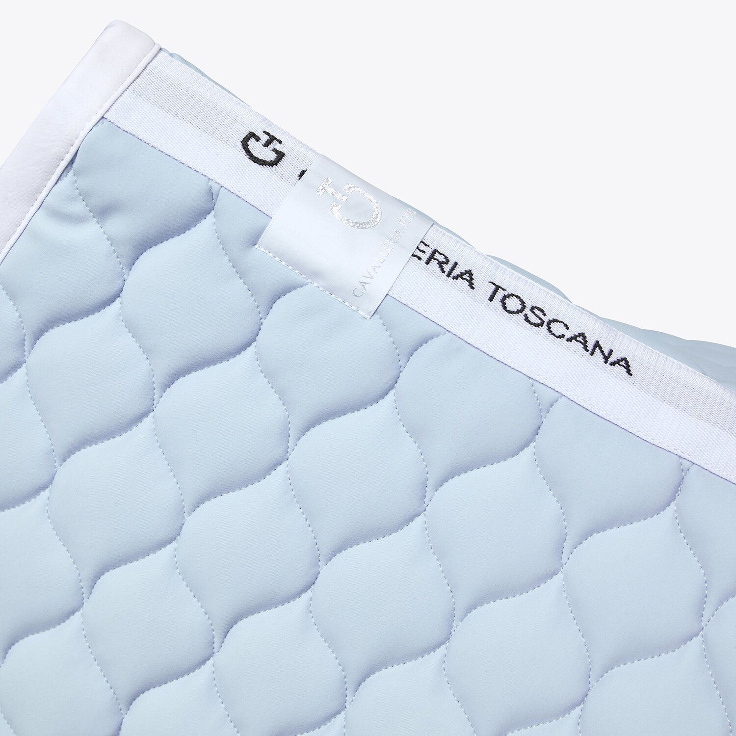 Cavalleria Toscana Circular-quilted jumping saddle pad POWDER BLUE / WHITE-4
