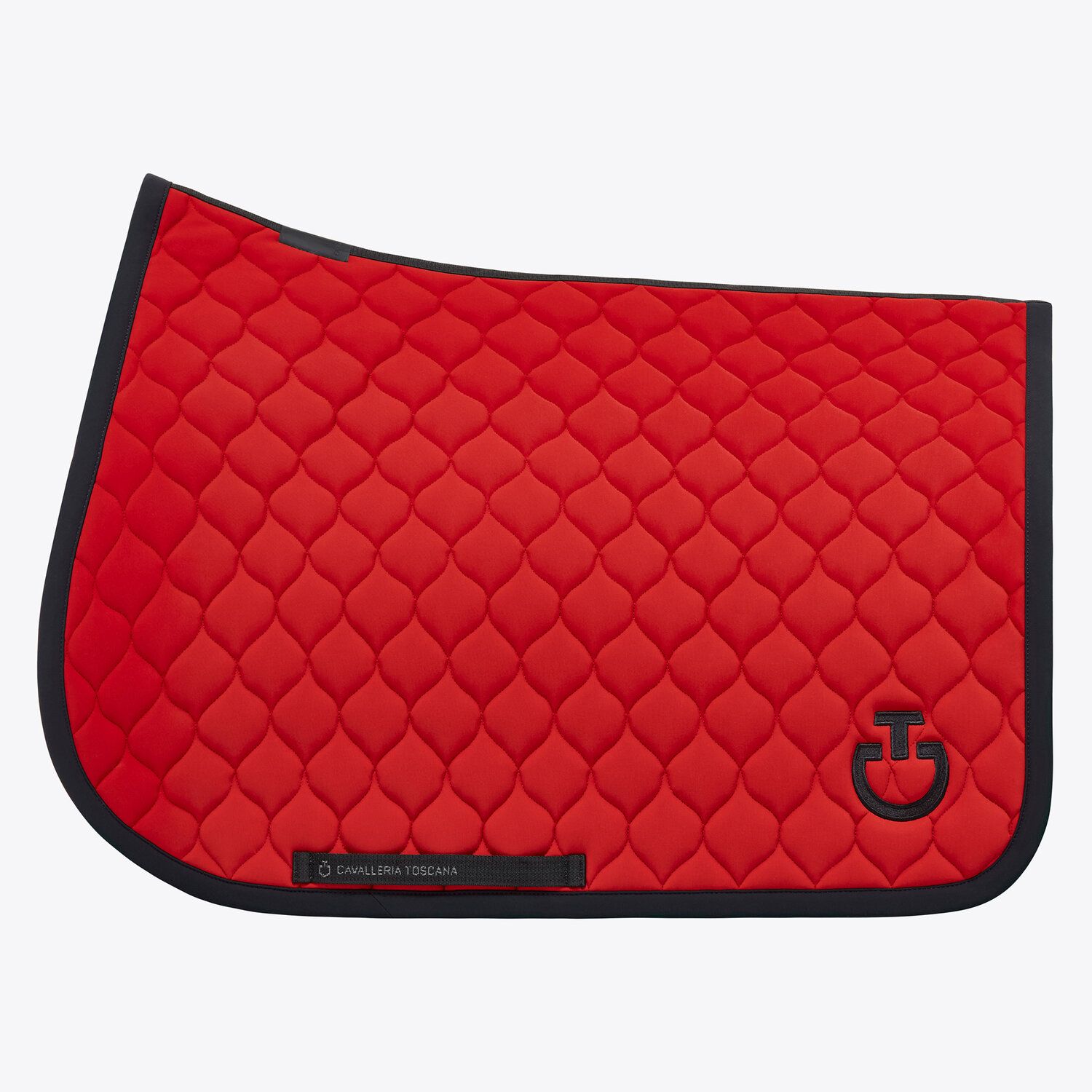 Cavalleria Toscana Circular-quilted jumping saddle pad RED/BLACK-1
