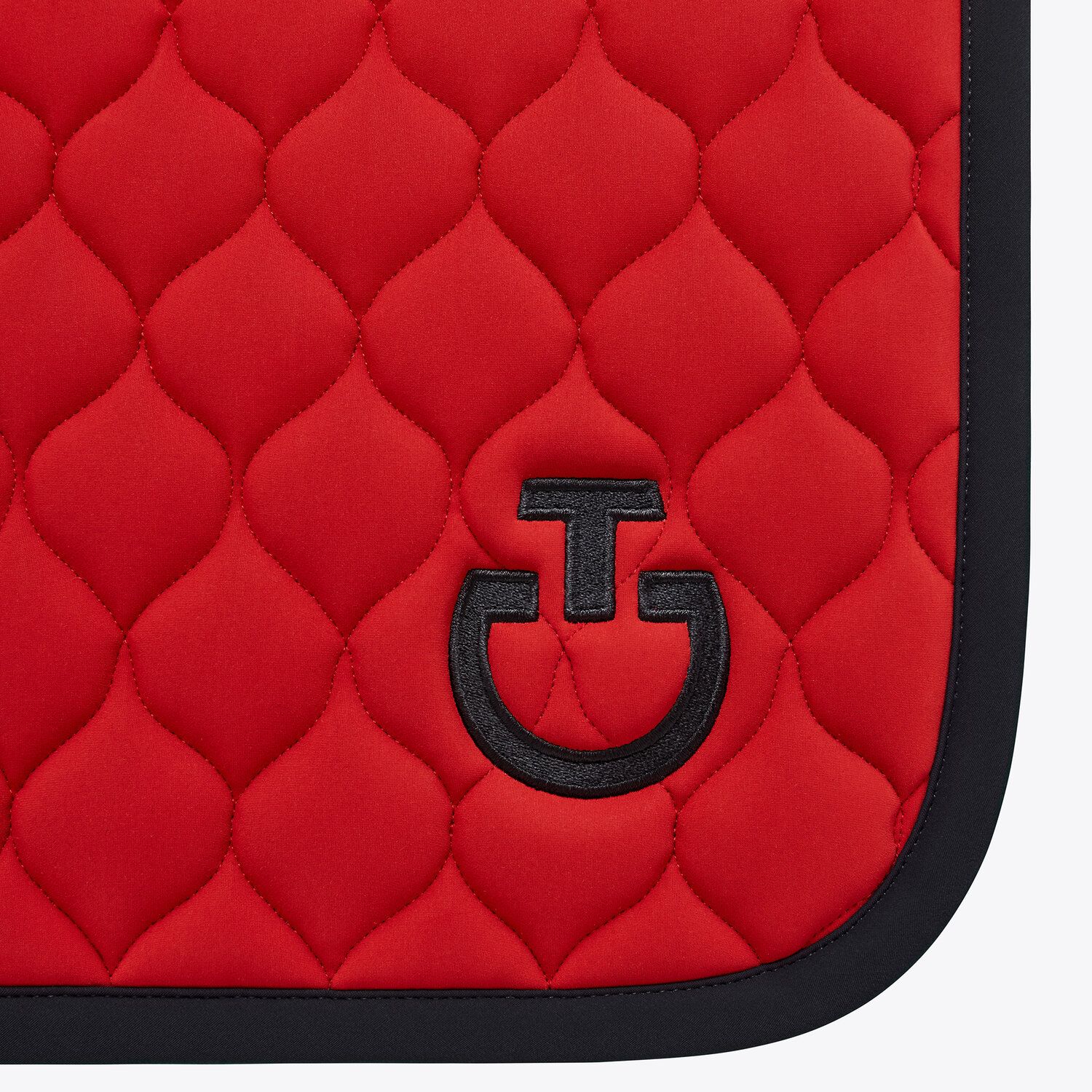 Cavalleria Toscana Circular-quilted jumping saddle pad RED/BLACK-2