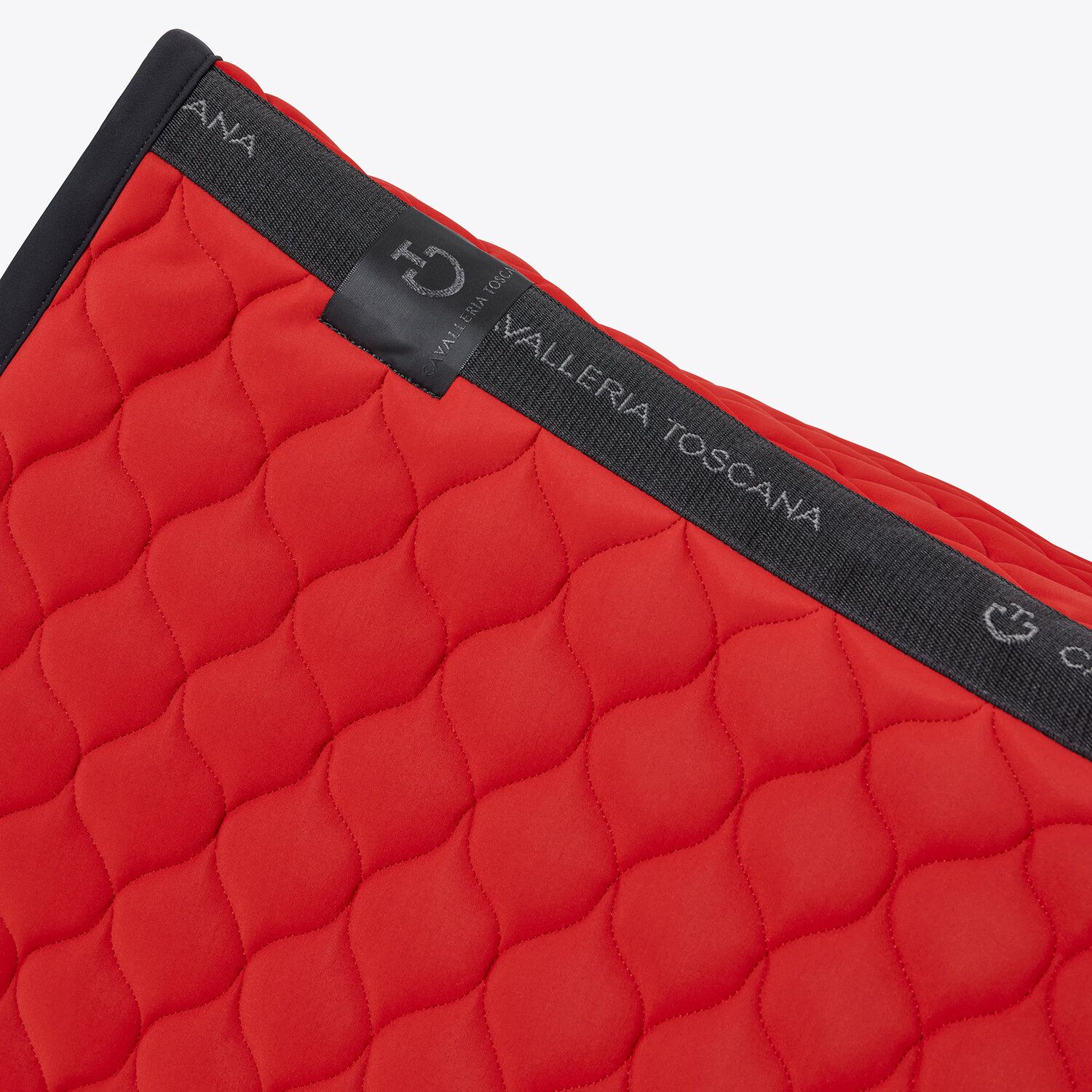 Cavalleria Toscana Circular-quilted jumping saddle pad RED/BLACK-3