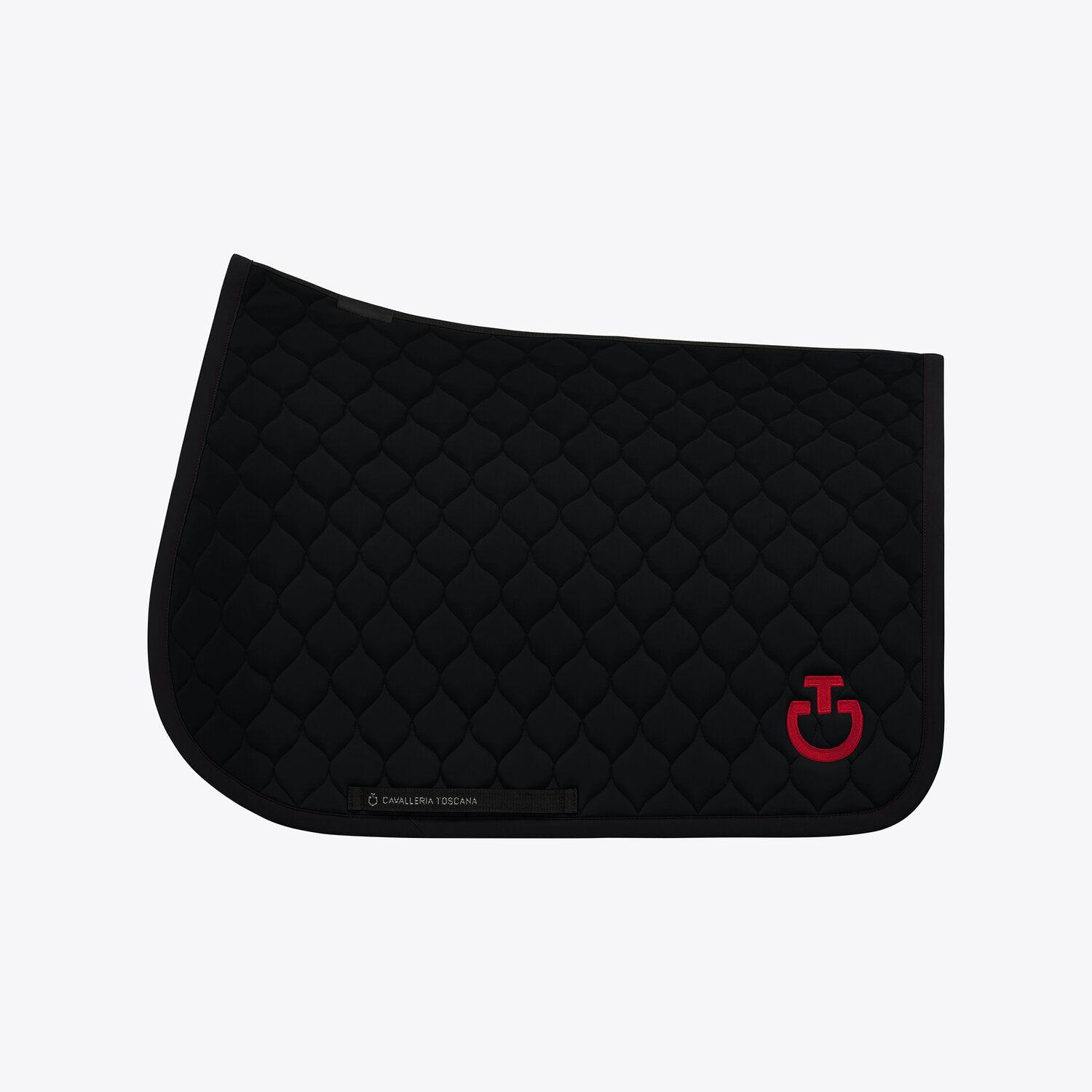 Cavalleria Toscana Circular-quilted jumping saddle pad BLACK/RED-1