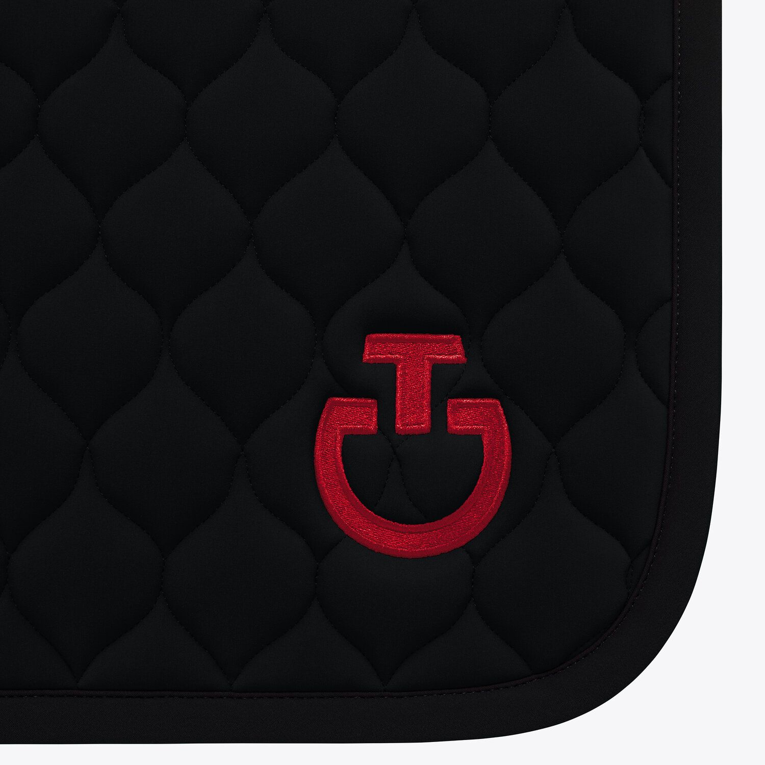 Cavalleria Toscana Circular-quilted jumping saddle pad BLACK/RED-2