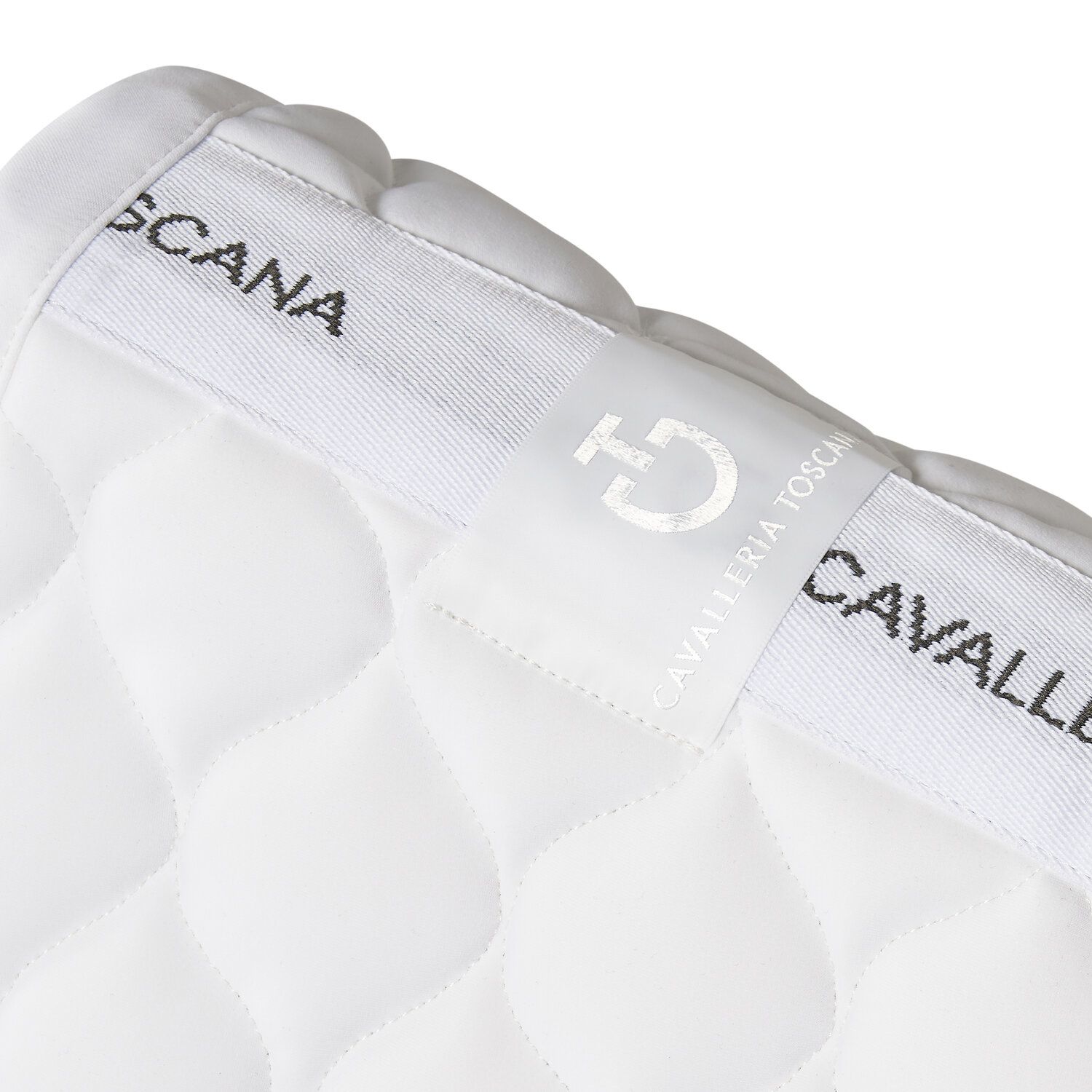 Cavalleria Toscana Circular-quilted dressage saddle pad WHITE/KNIT-3