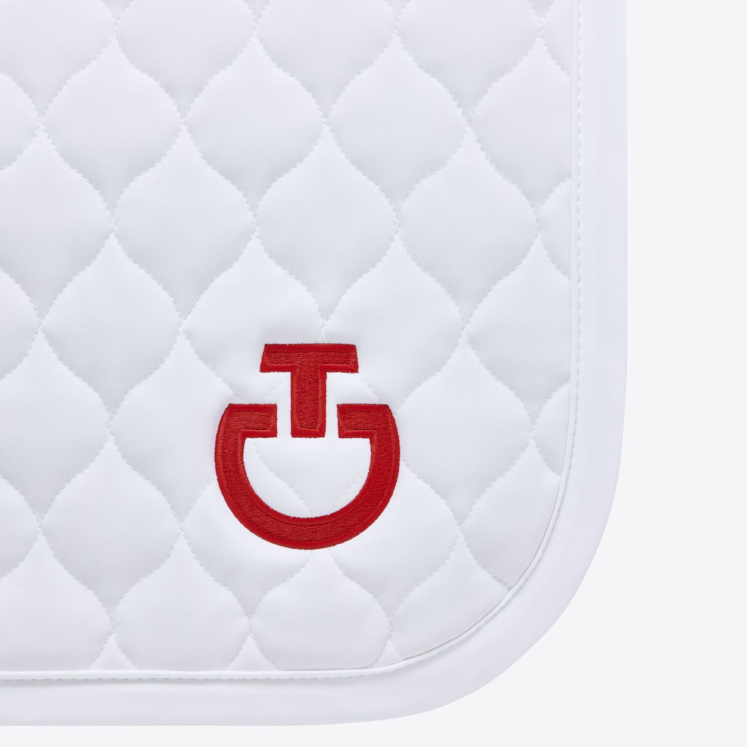 Cavalleria Toscana Circular-quilted dressage saddle pad WHITE/RED-3