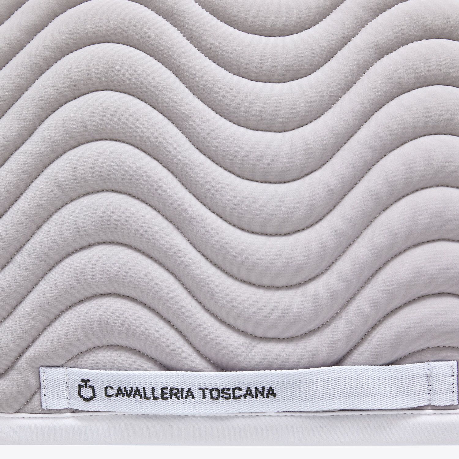 Cavalleria Toscana Quilted cotton dressage saddle pad LIGHT GREY/WHITE-3