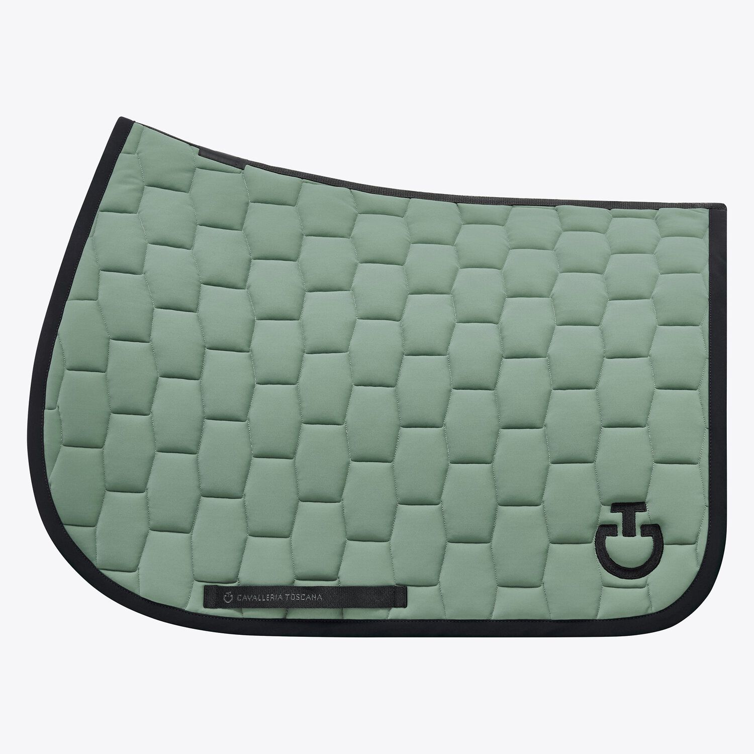 Cavalleria Toscana Quilted cotton saddle pad EMERALD GREY-1