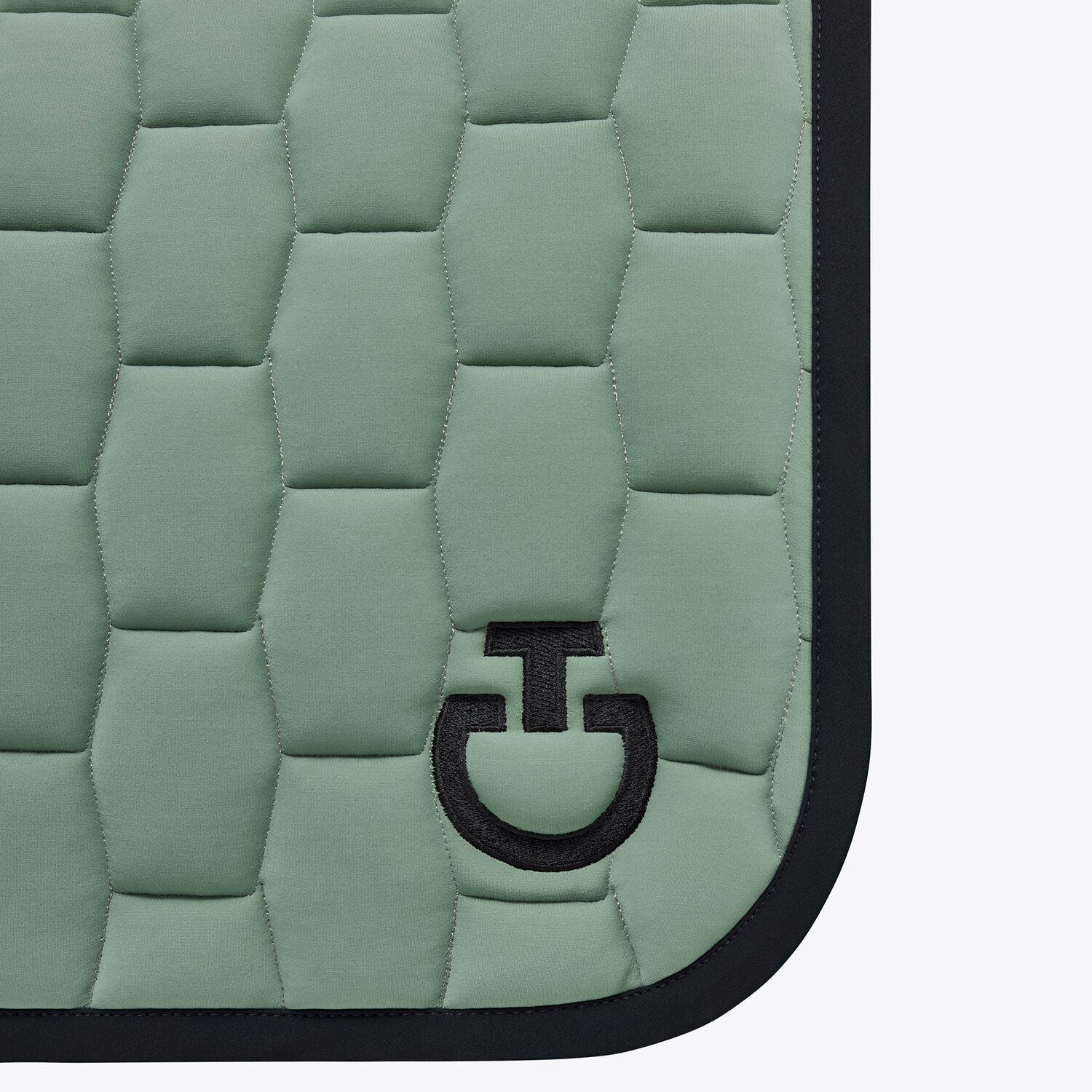 Cavalleria Toscana Quilted cotton saddle pad EMERALD GREY-2