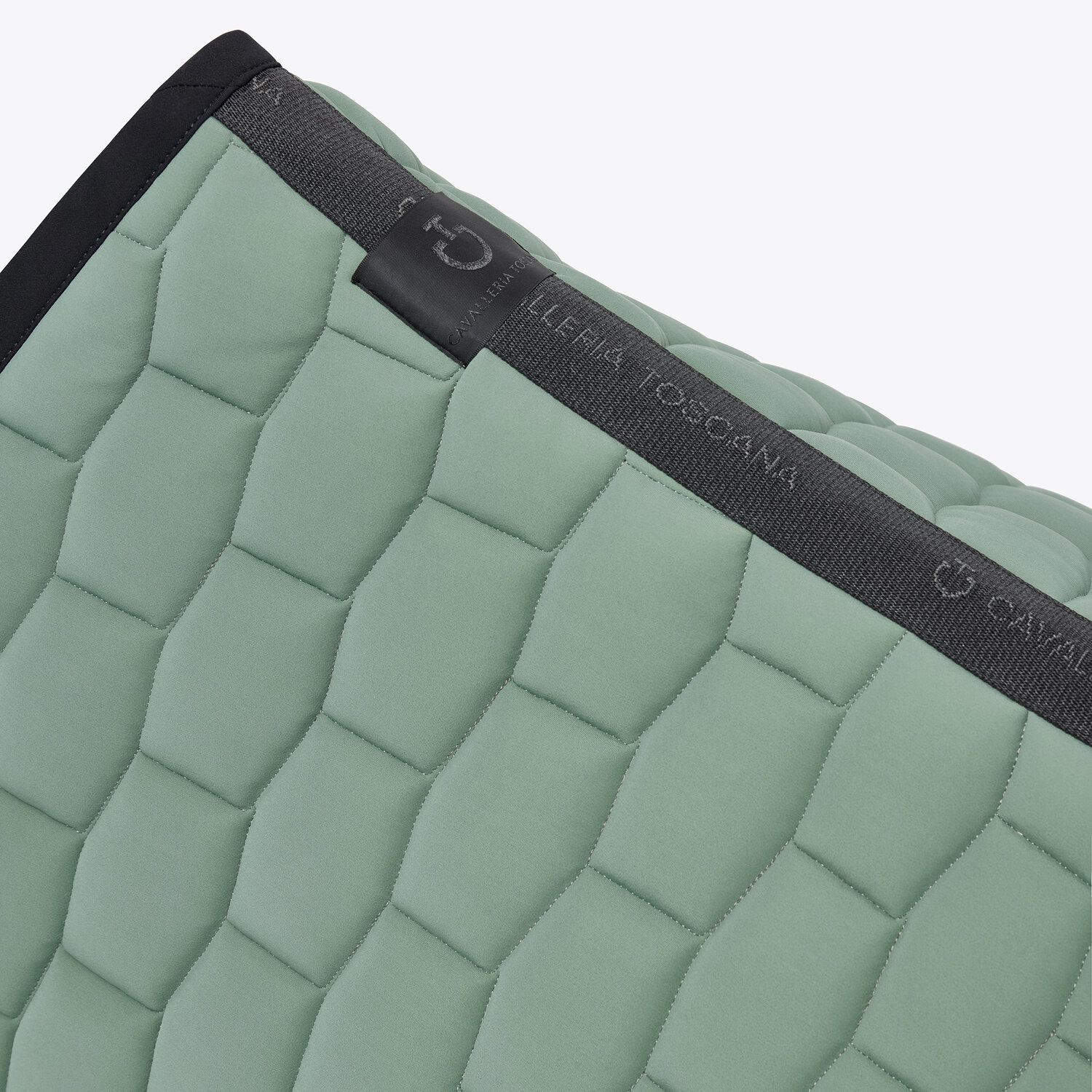 Cavalleria Toscana Quilted cotton saddle pad EMERALD GREY-3