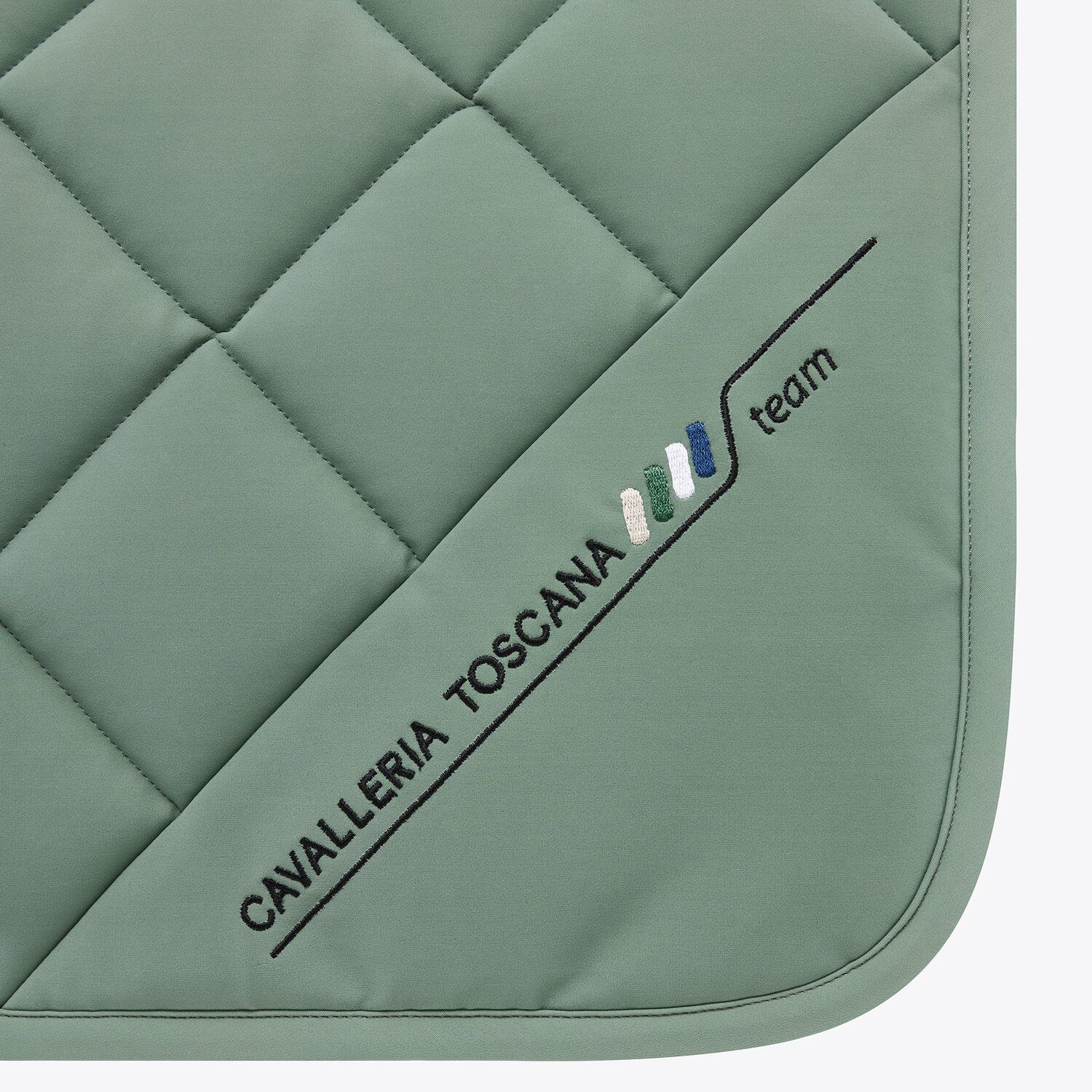 Cavalleria Toscana Dressage saddle pad in quilted cotton fabric EMERALD GREY-2