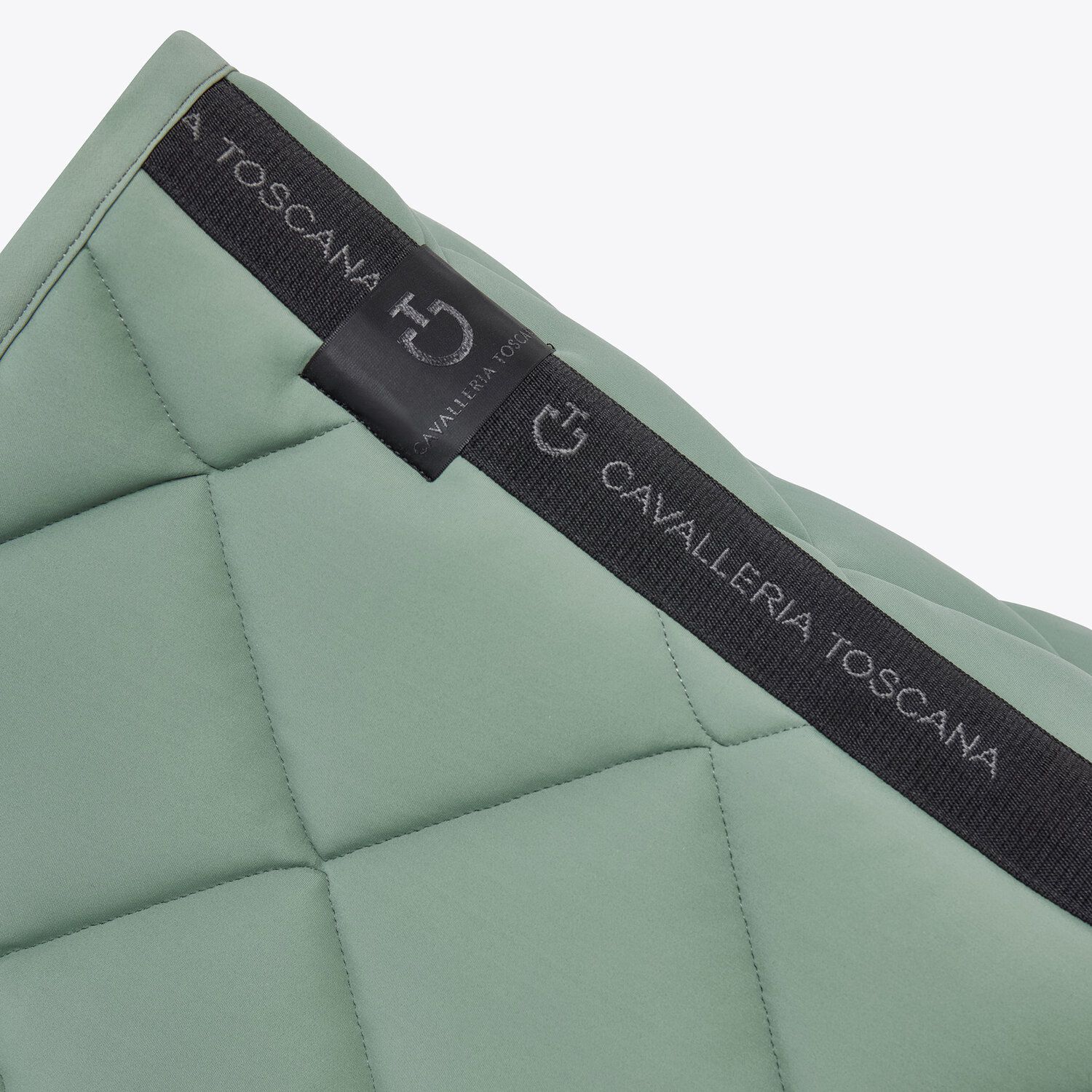 Cavalleria Toscana Dressage saddle pad in quilted cotton fabric EMERALD GREY-3