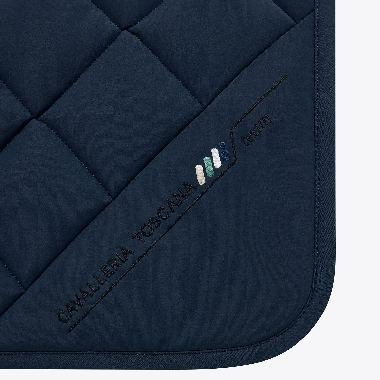 Cavalleria Toscana Dressage saddle pad in quilted cotton fabric OCEAN BLUE-2