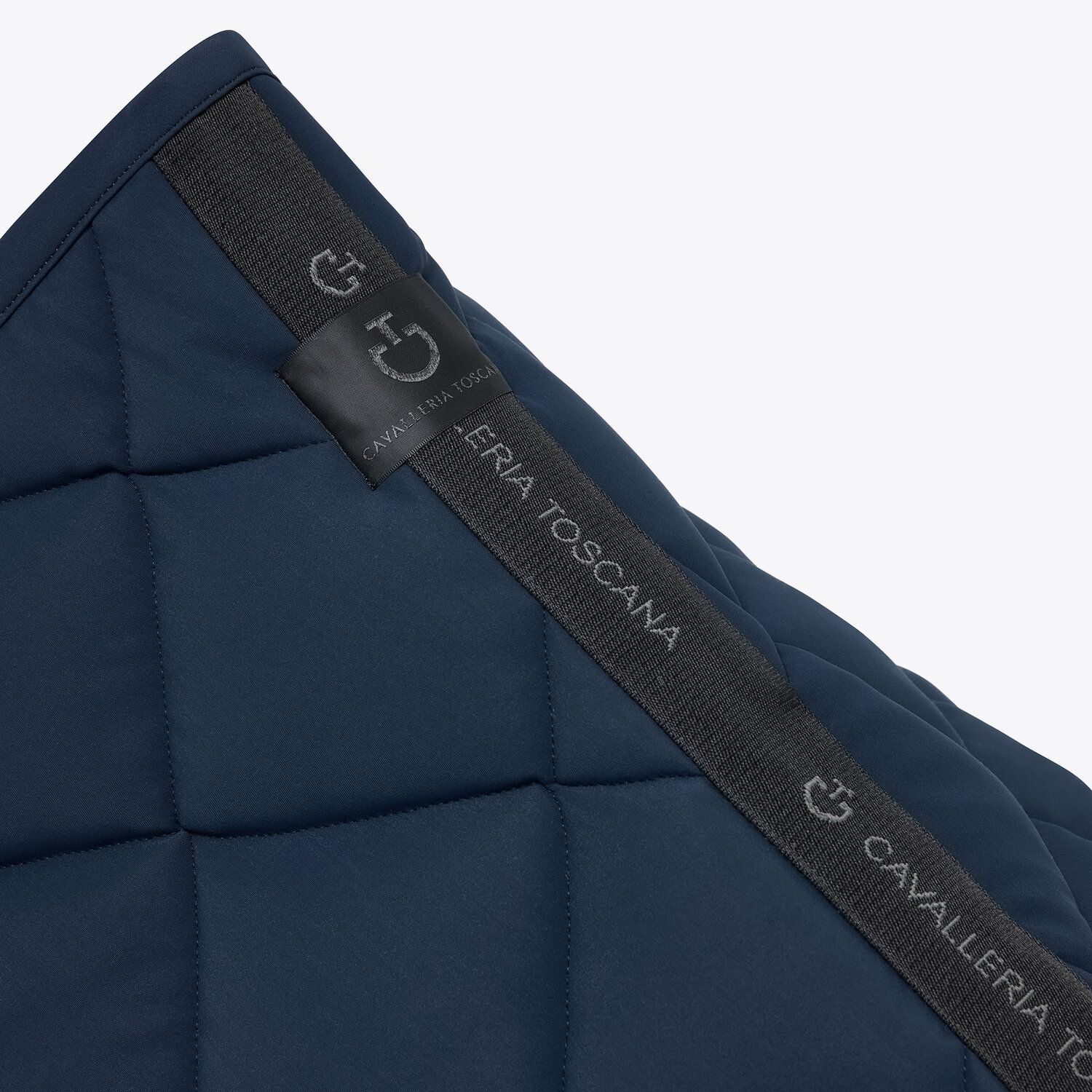 Cavalleria Toscana Dressage saddle pad in quilted cotton fabric OCEAN BLUE-3