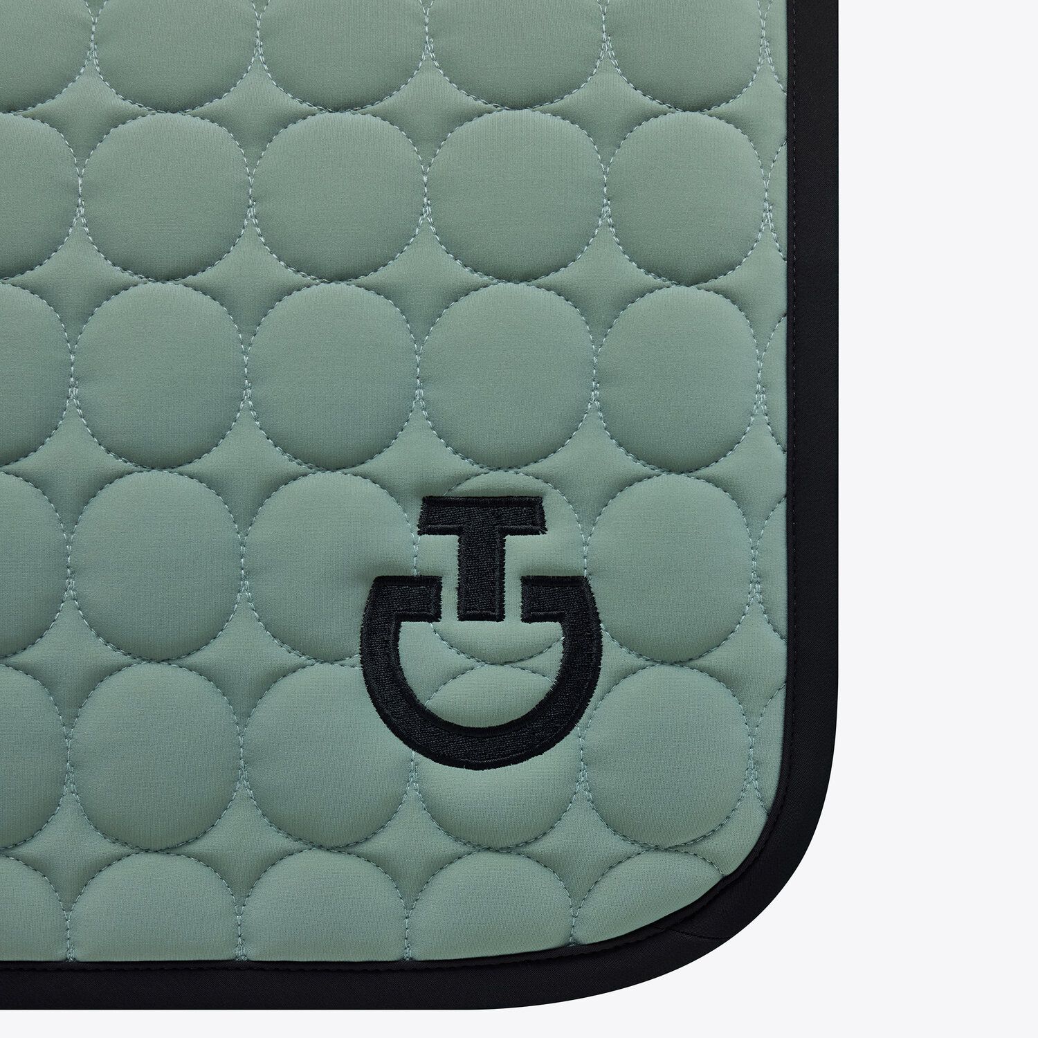 Cavalleria Toscana Quilted cotton jumping saddle pad EMERALD GREY-2