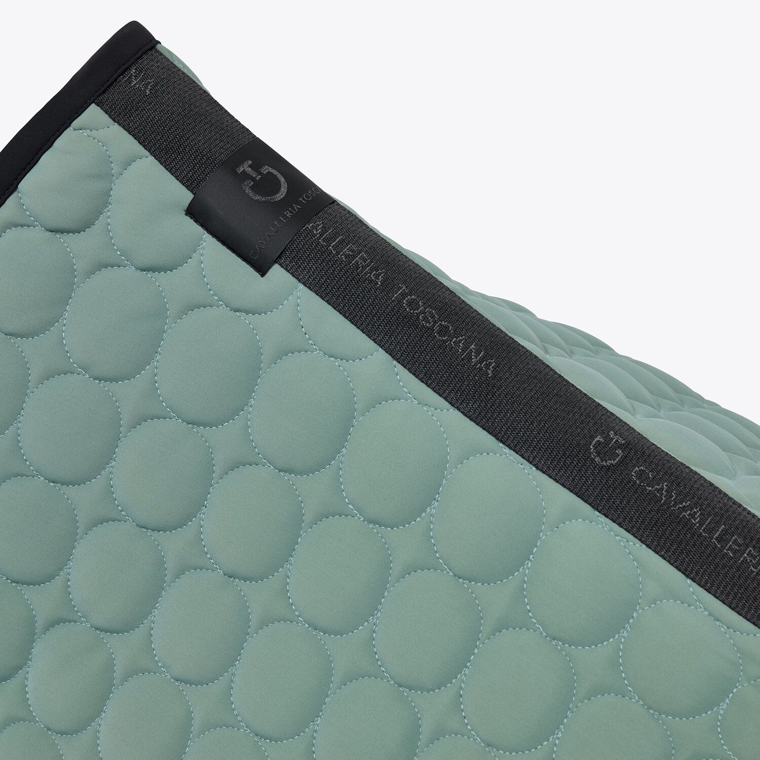 Cavalleria Toscana Quilted cotton jumping saddle pad EMERALD GREY-3