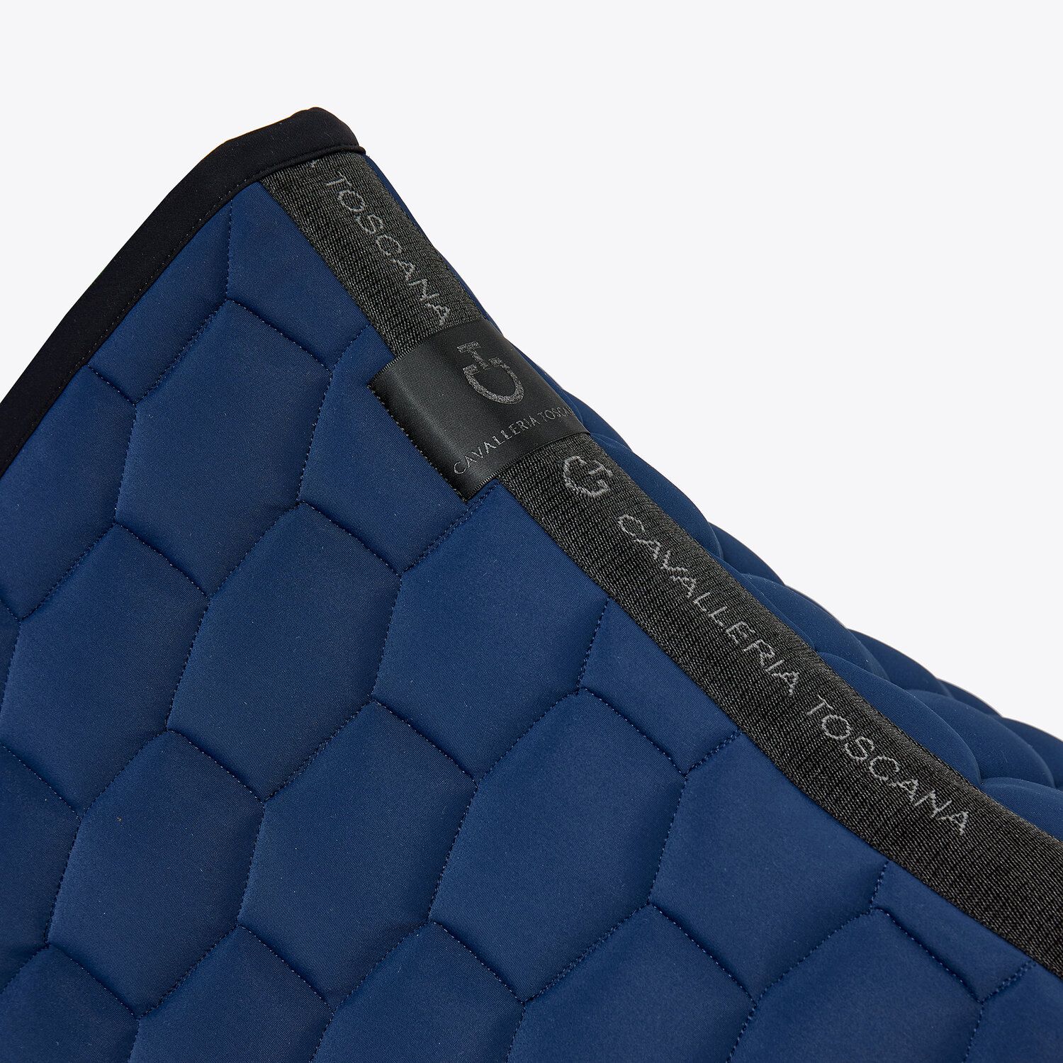 Cavalleria Toscana Quilted cotton jumping saddle pad OCEAN BLUE-2