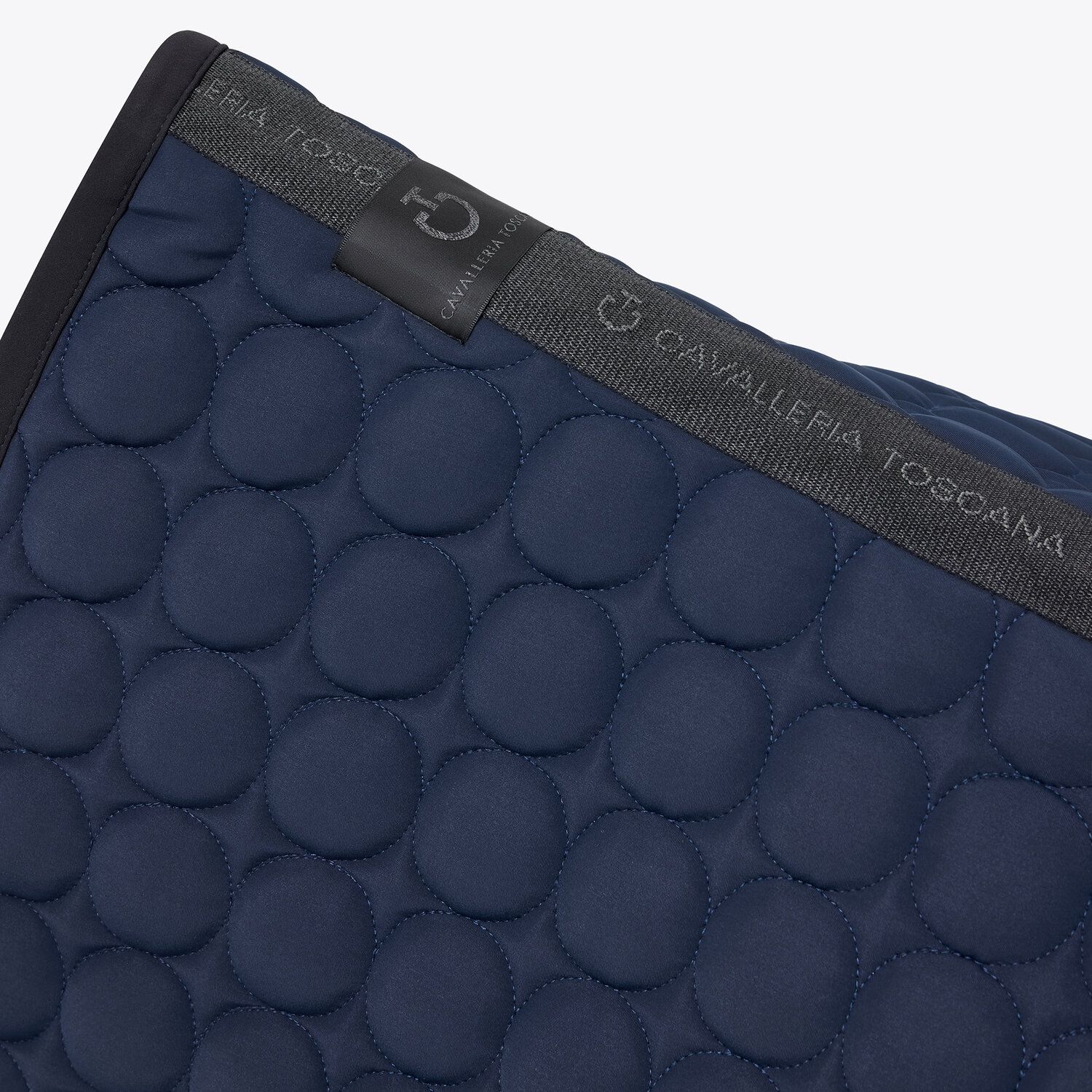 Cavalleria Toscana Dressage saddle pad in quilted cotton fabric OCEAN BLUE-3