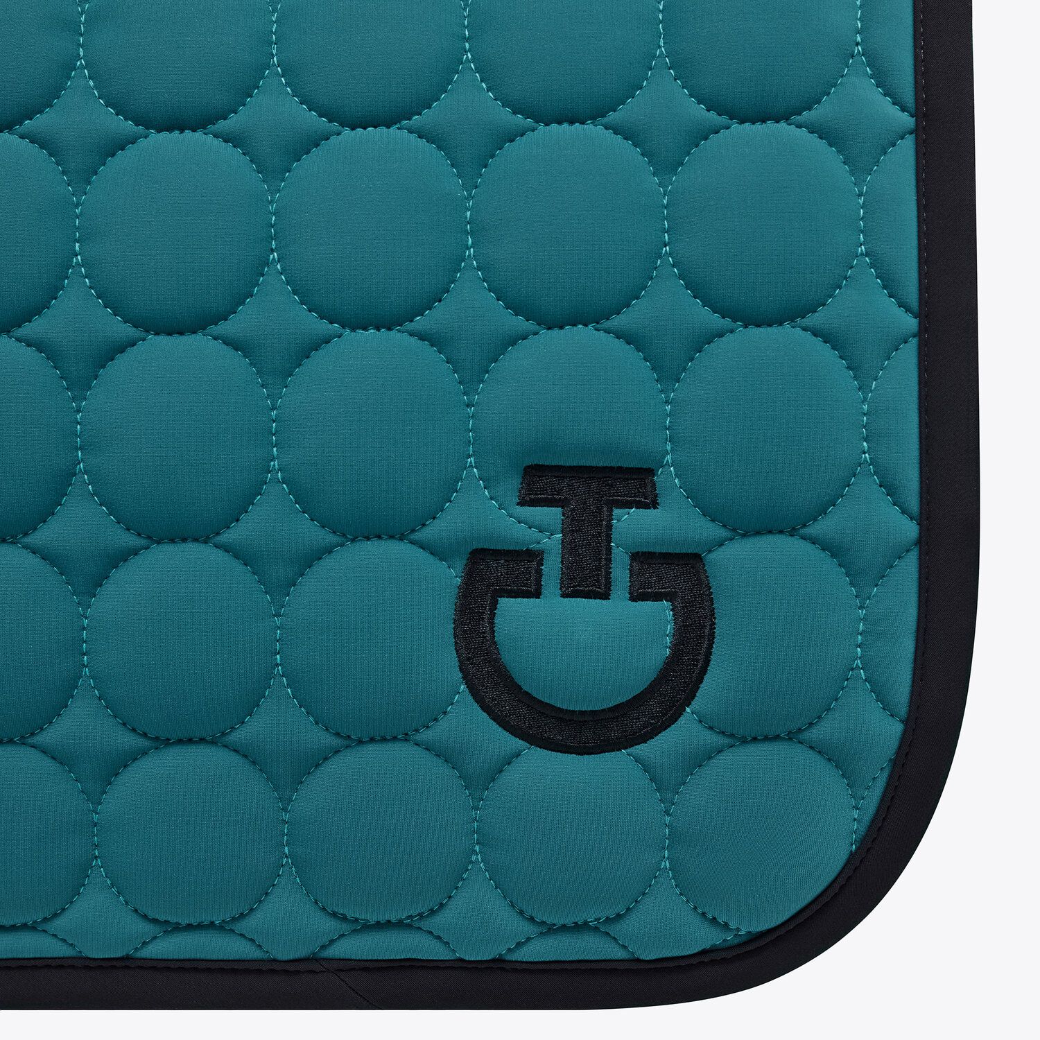 Cavalleria Toscana Dressage saddle pad in quilted cotton fabric DEEP SEA BLUE-2