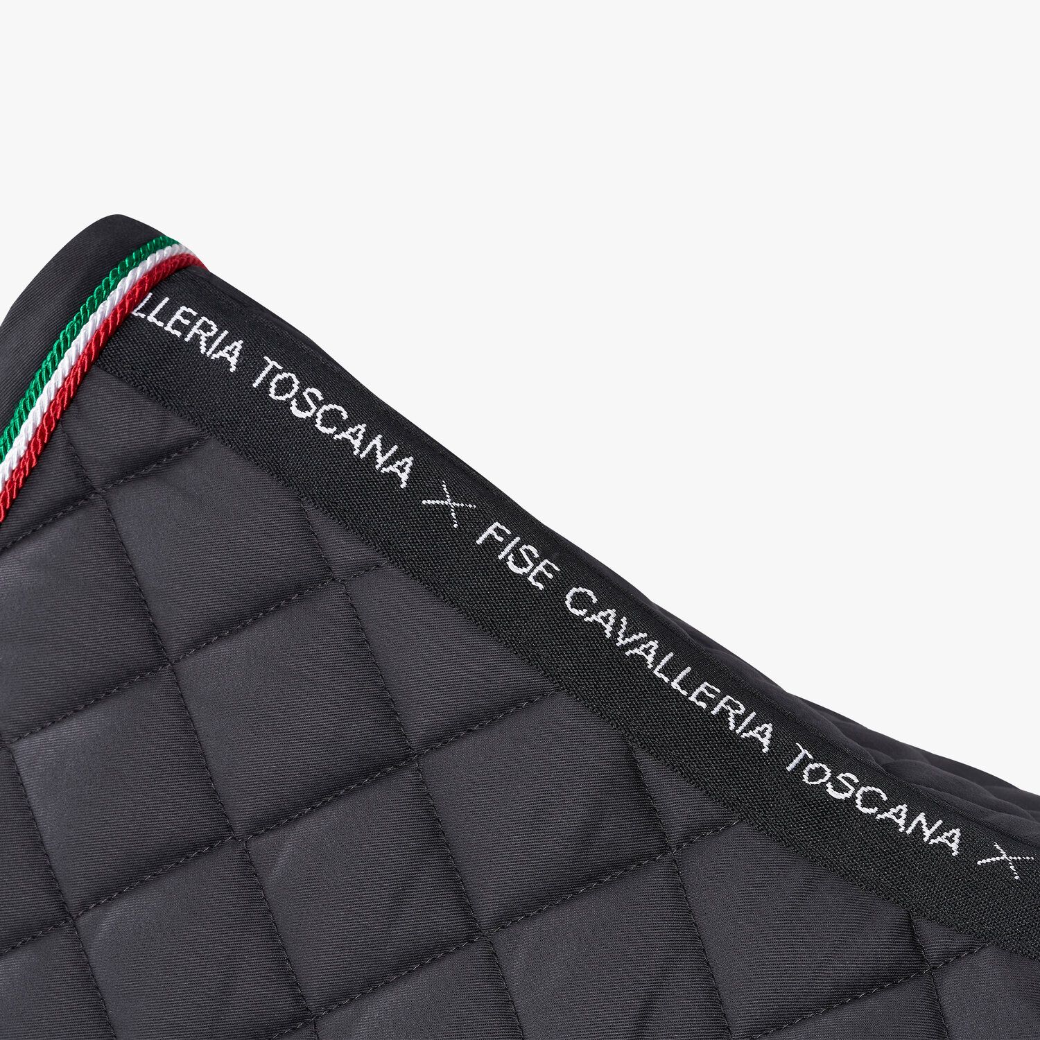 Cavalleria Toscana FISE jumping saddle pad with Italian flag piping GREY-2