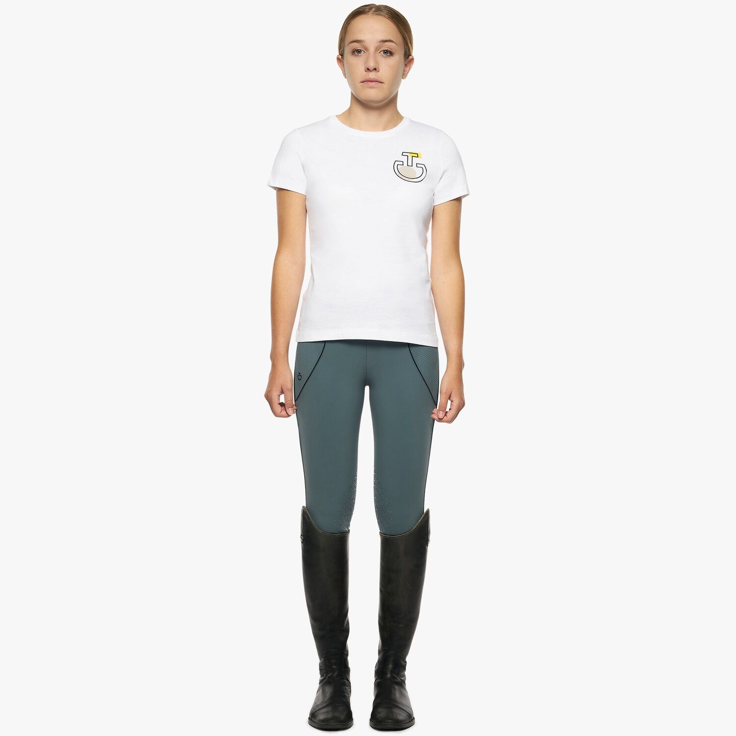 Cavalleria Toscana Girls’ cotton jersey t-shirt WHITE-10
