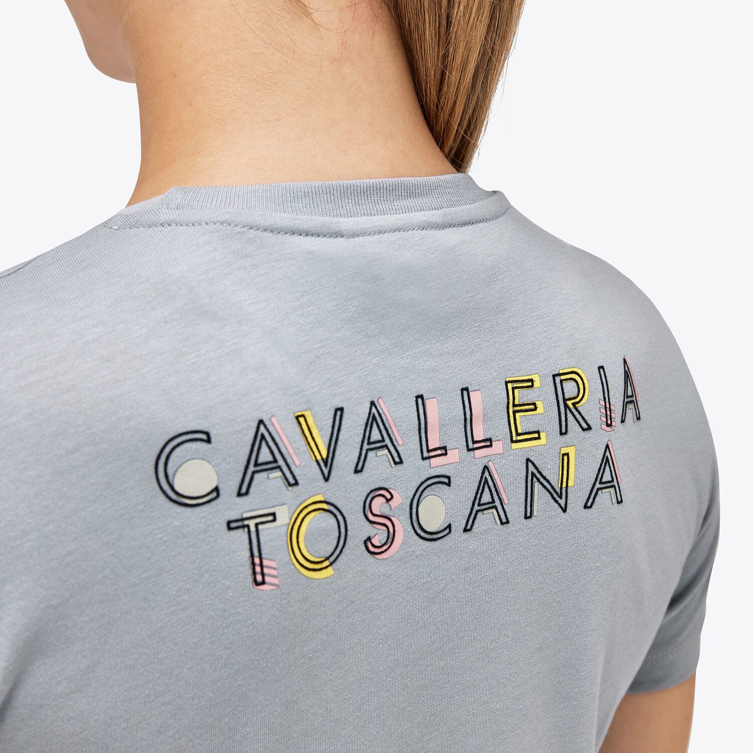 Cavalleria Toscana Girls’ cotton jersey t-shirt LIGHT GREY-4