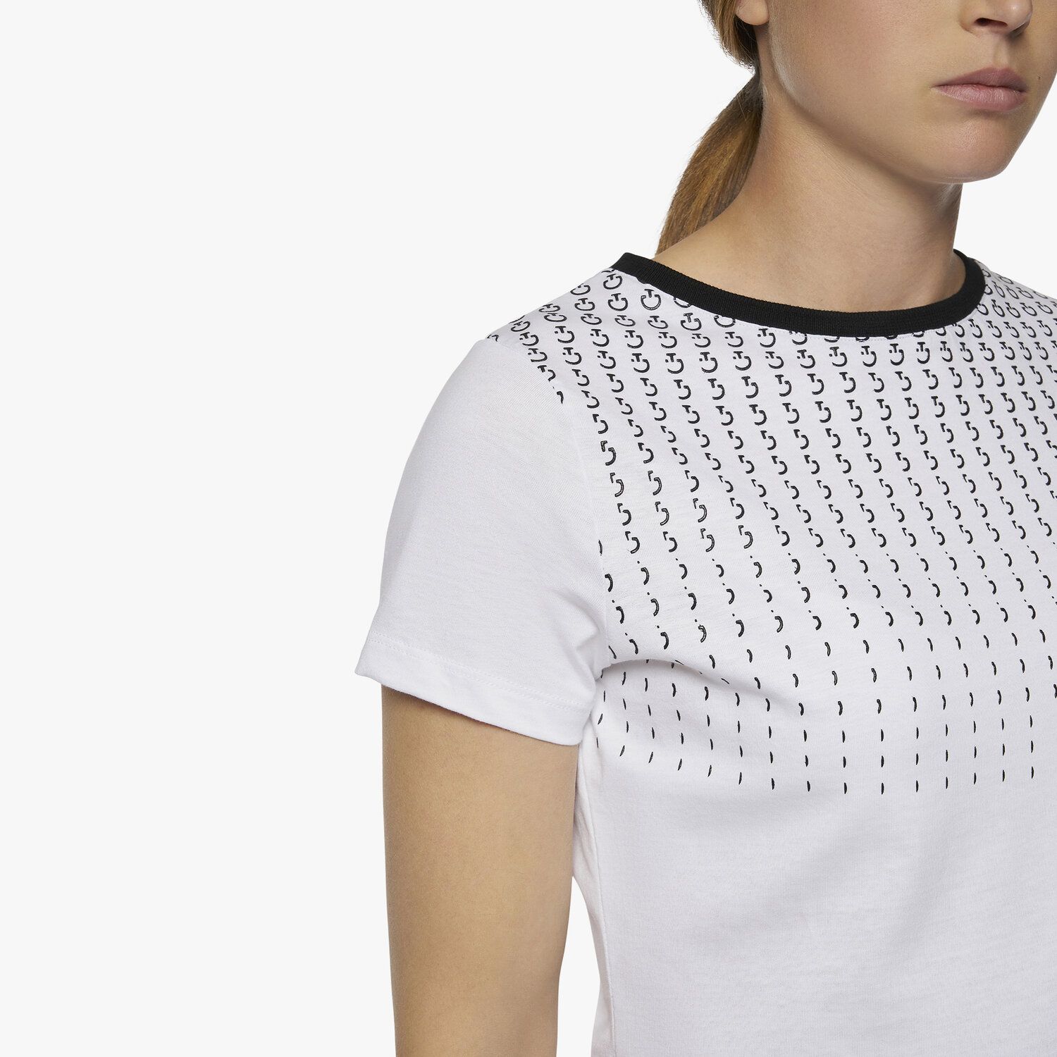 Cavalleria Toscana CT Women's pattern t-shirt WHITE-5