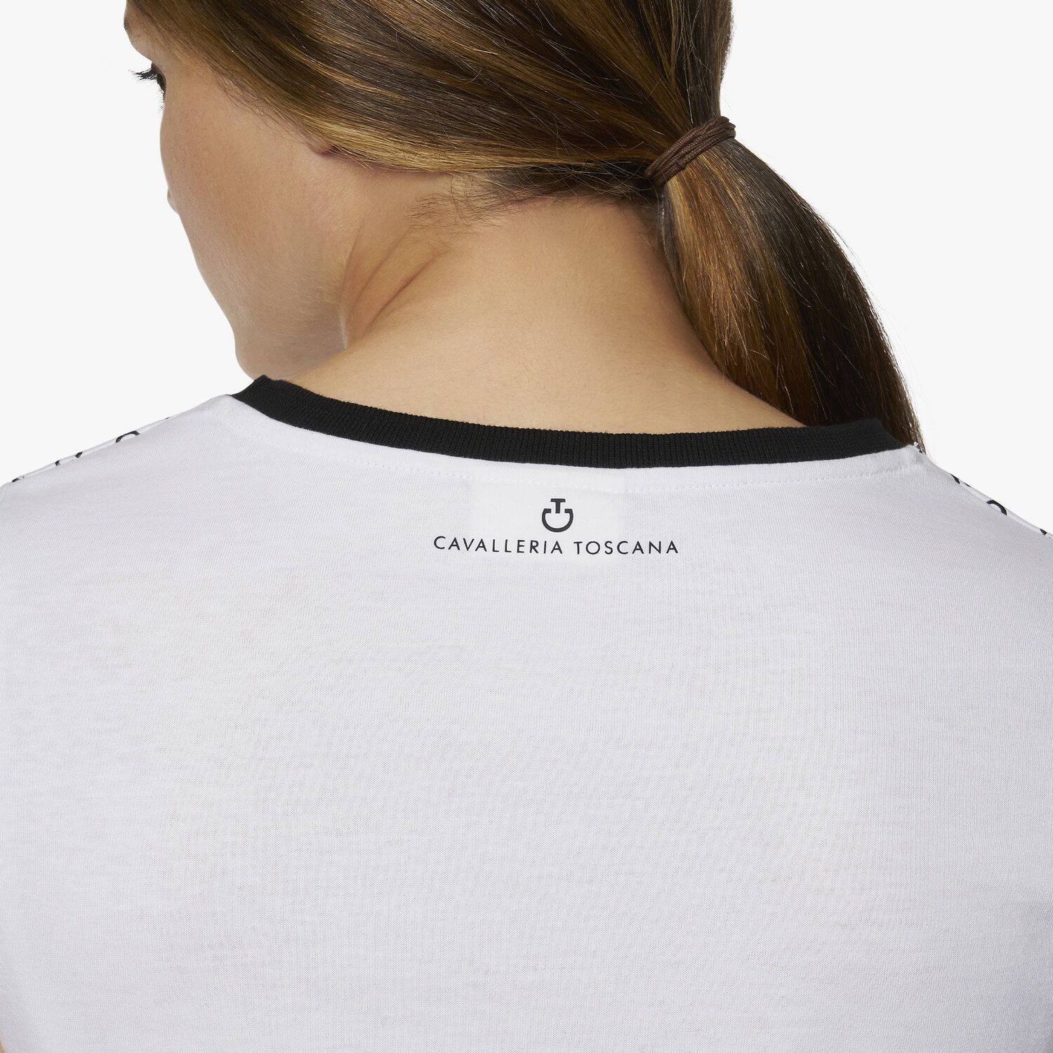Cavalleria Toscana CT Women's pattern t-shirt WHITE-6