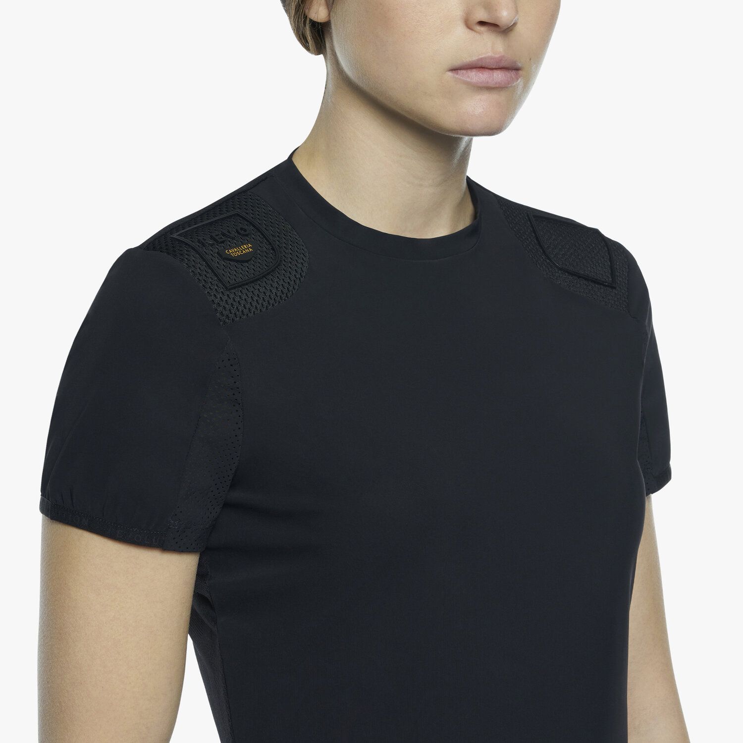 Cavalleria Toscana Women's R-Evo Epaulet T-Shirt BLACK-4
