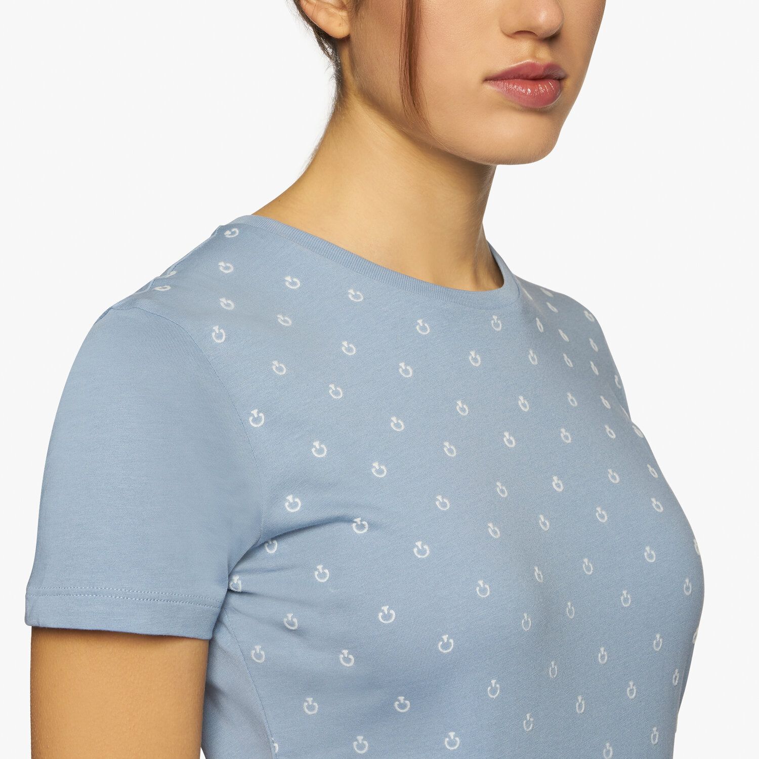 Cavalleria Toscana Women's Mini CT Flock Cotton T-Shirt Light blue-5