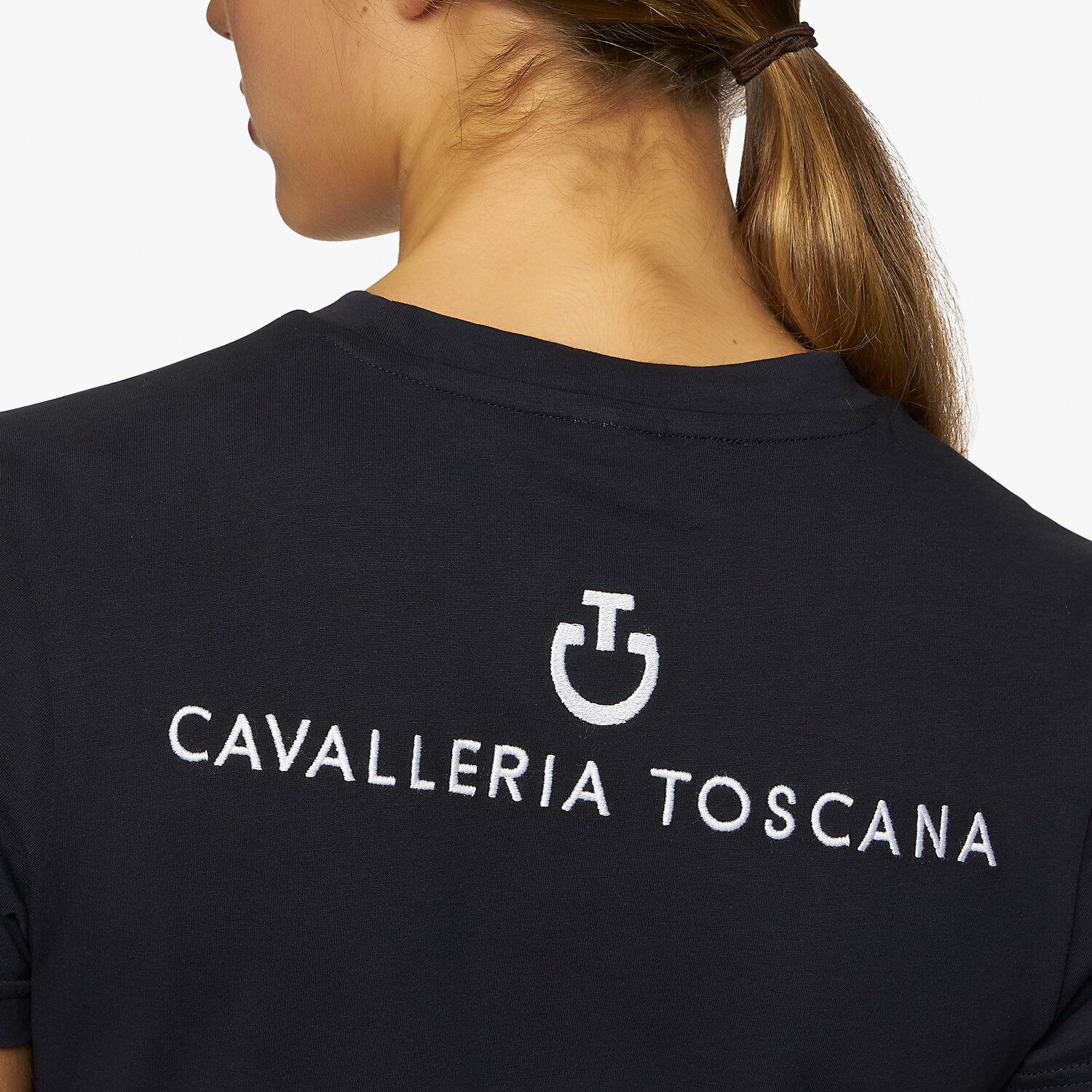 Cavalleria Toscana Women's FISE short sleeved t-shirt NAVY-3