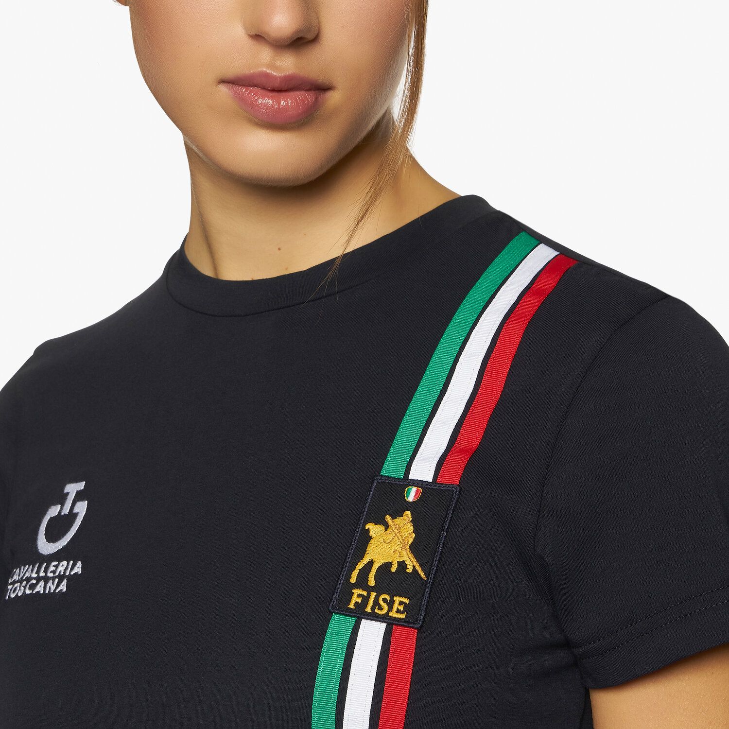 Cavalleria Toscana Women's FISE short sleeved t-shirt NAVY-4