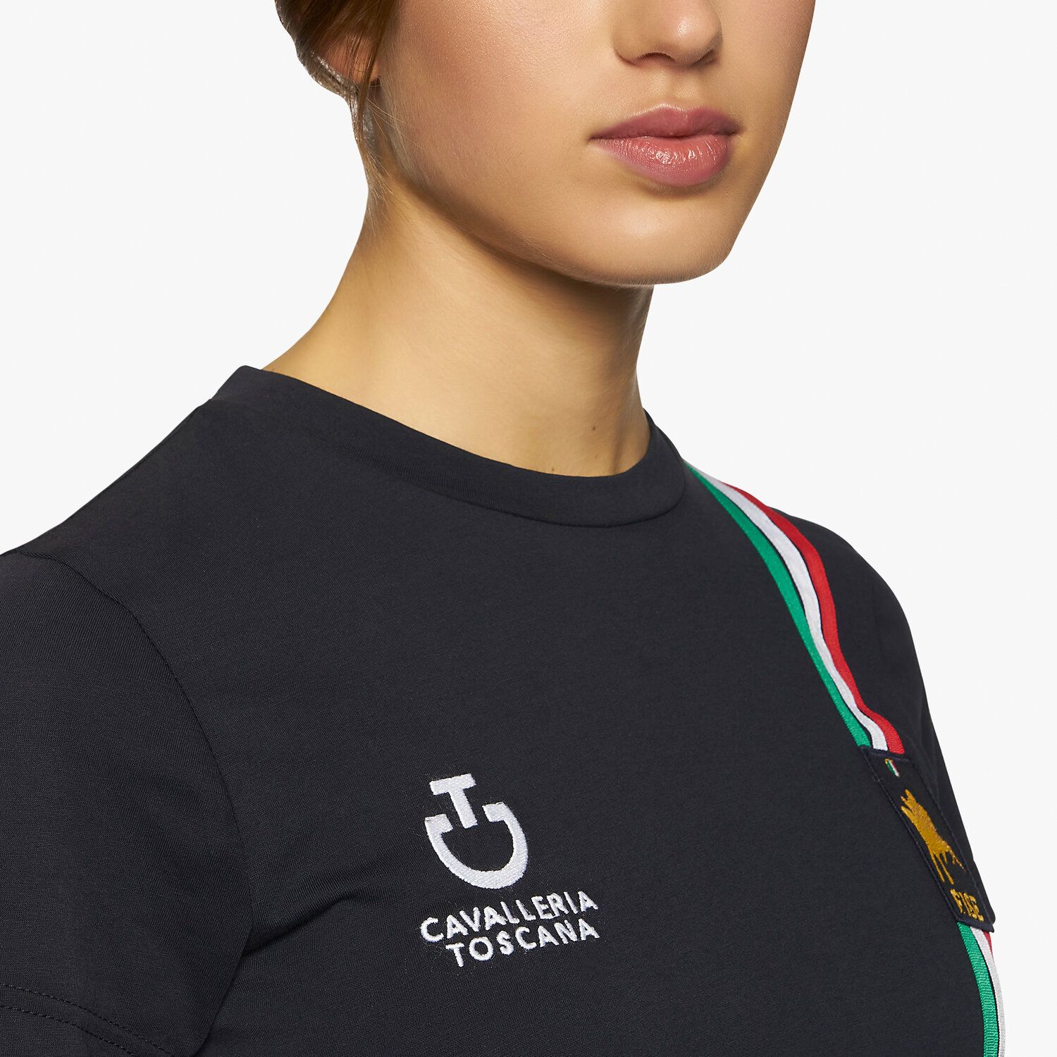 Cavalleria Toscana Women's FISE short sleeved t-shirt NAVY-5