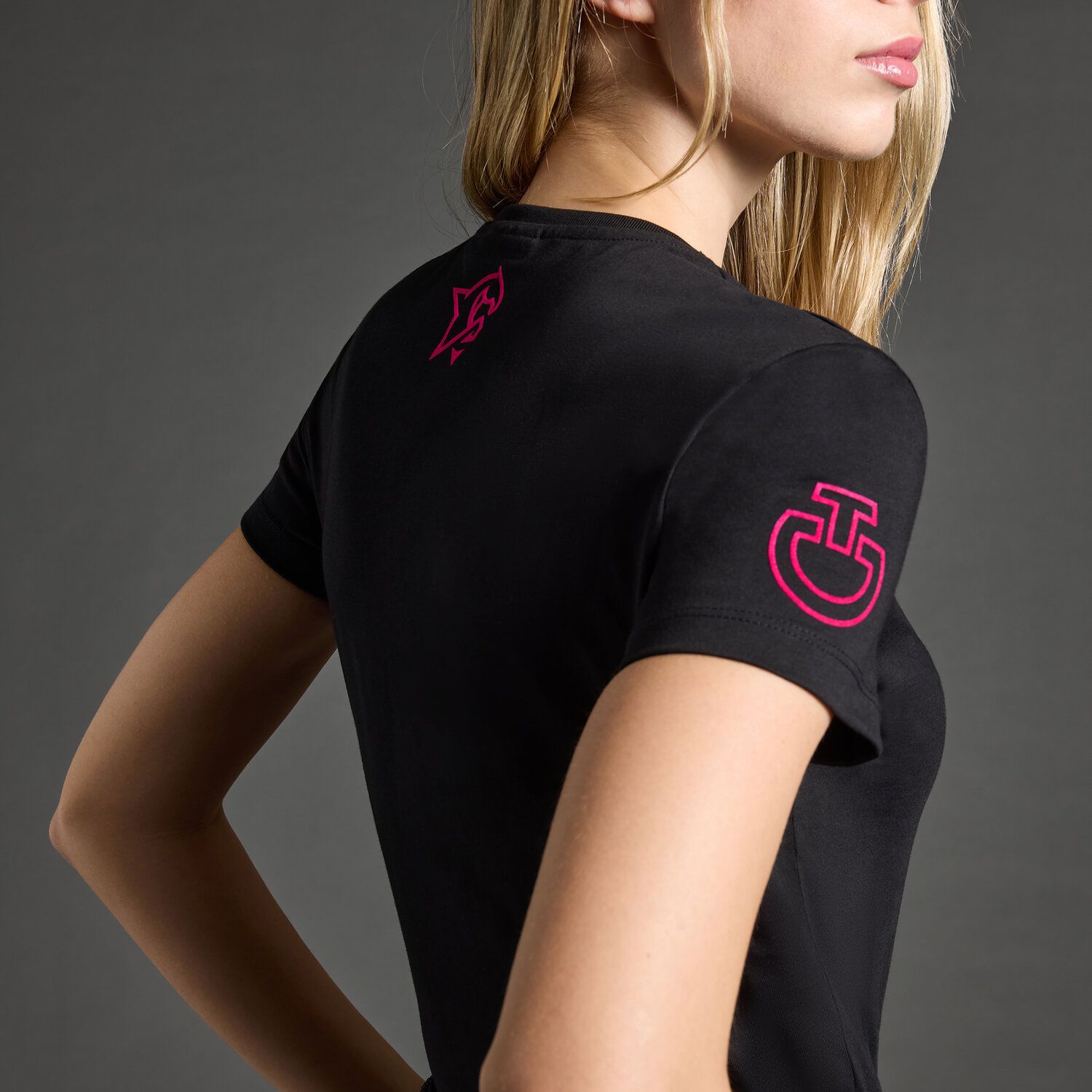 Cavalleria Toscana Women's t-shirt CT x Iron Dames BLACK / PINK-5