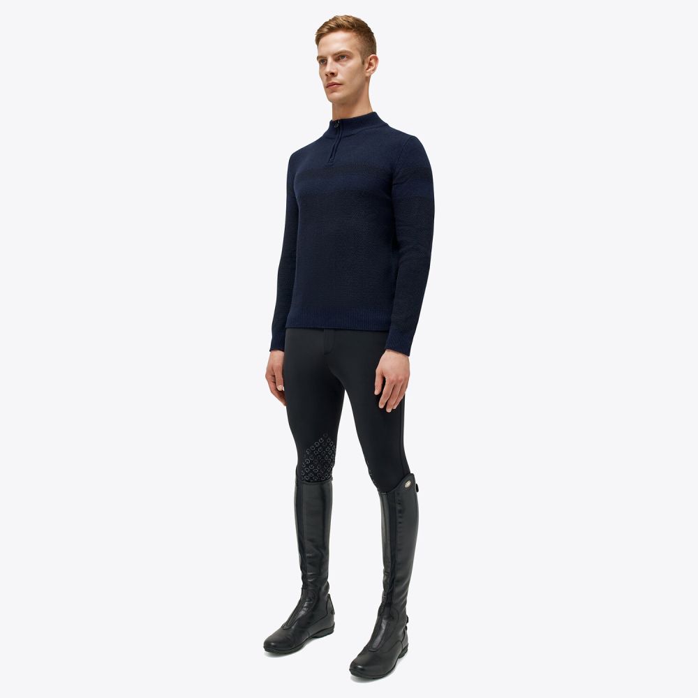 Men’s wool jumper with a high neck and zip
