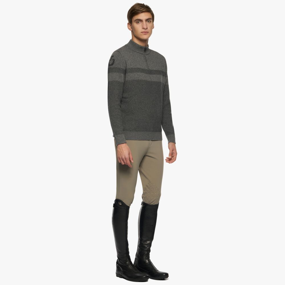 Men’s wool jumper with a high neck and zip