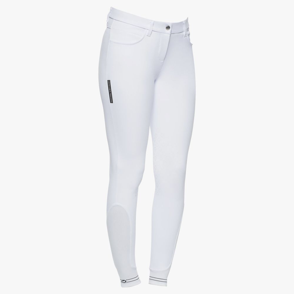 Women`s knee grip breeches with perforated logo tape